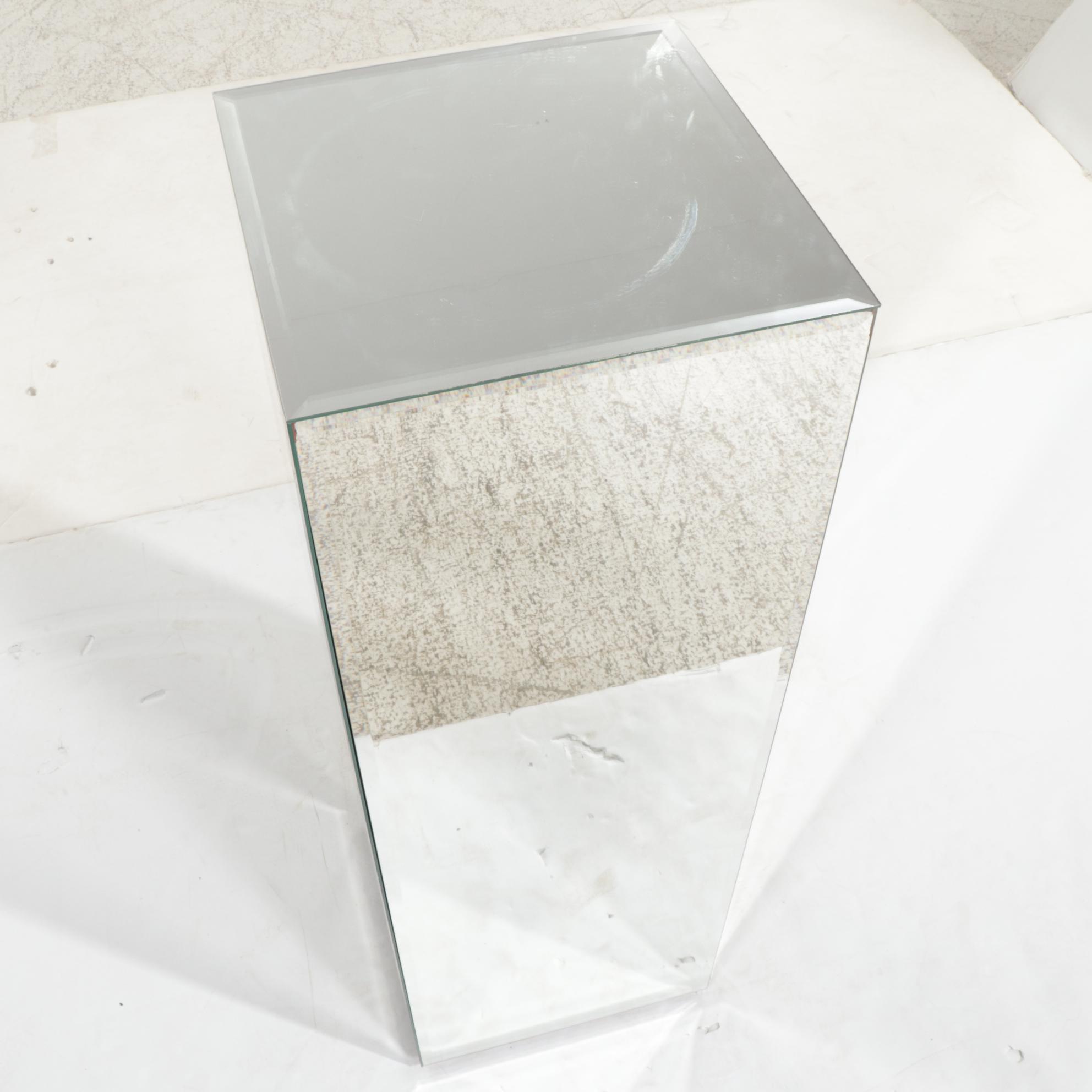 Mirrored Square Pedestal, 21st Century