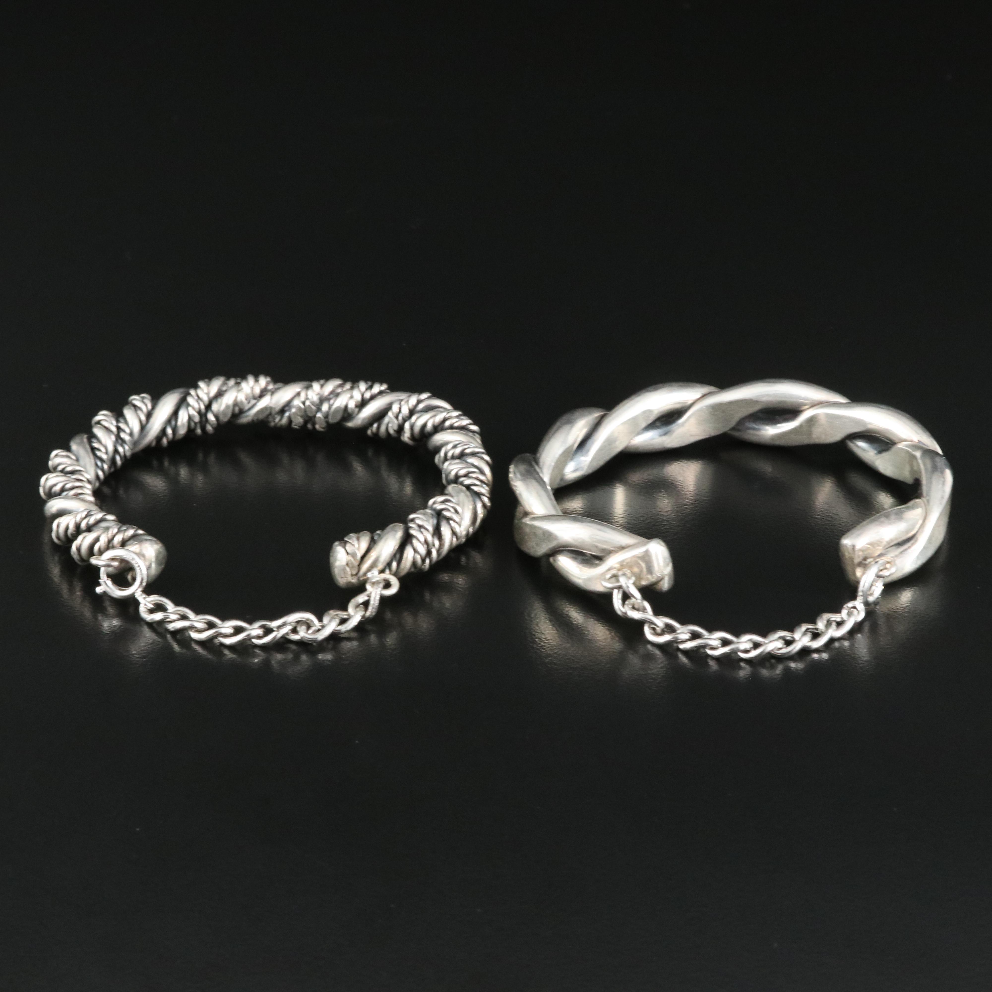 Sterling Braided Wire Bracelets