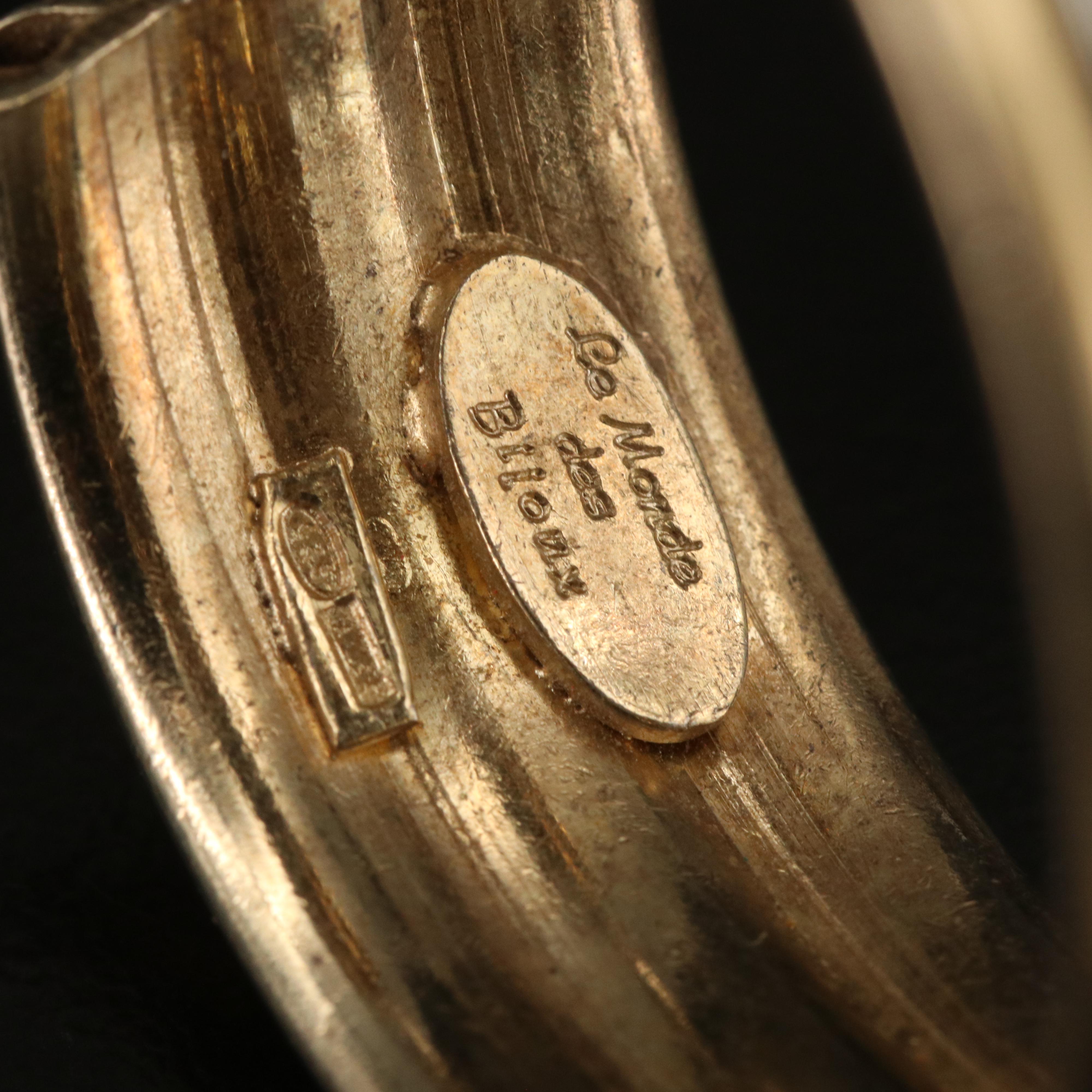 Sterling Two-Tone Hoop Earrings