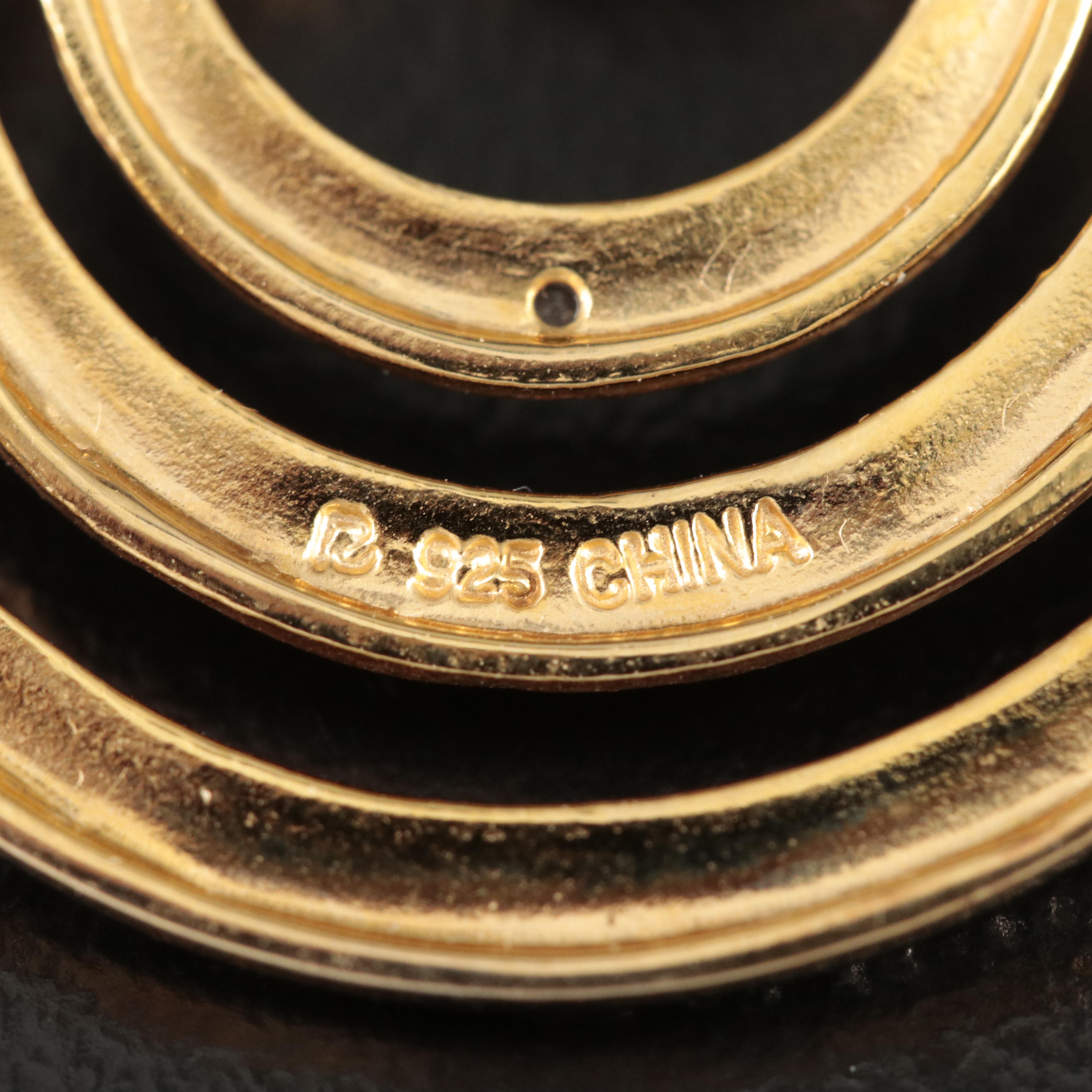 Sterling Emerald and Diamond Circle Pendant