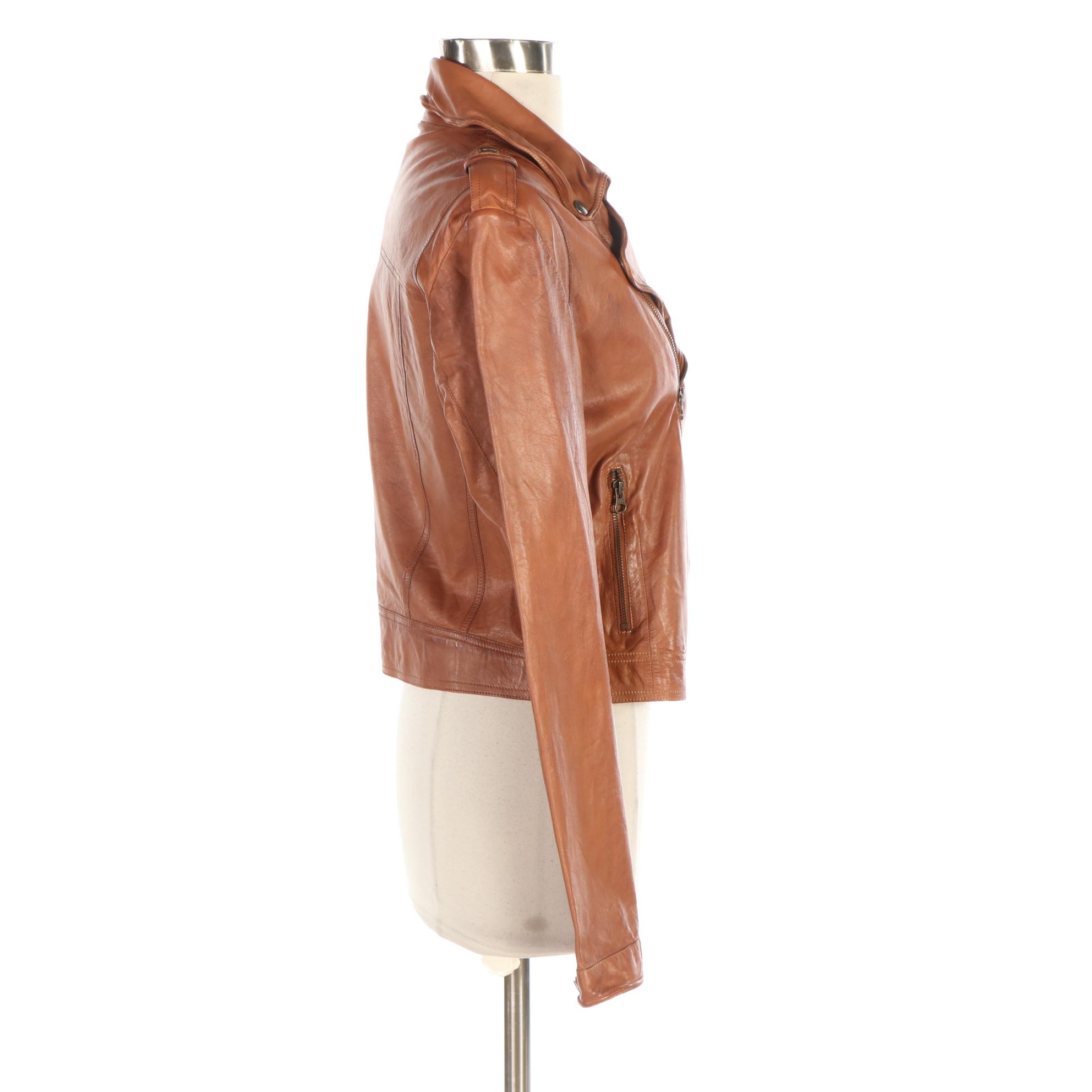Jakett Brown Leather Motorcycle Jacket
