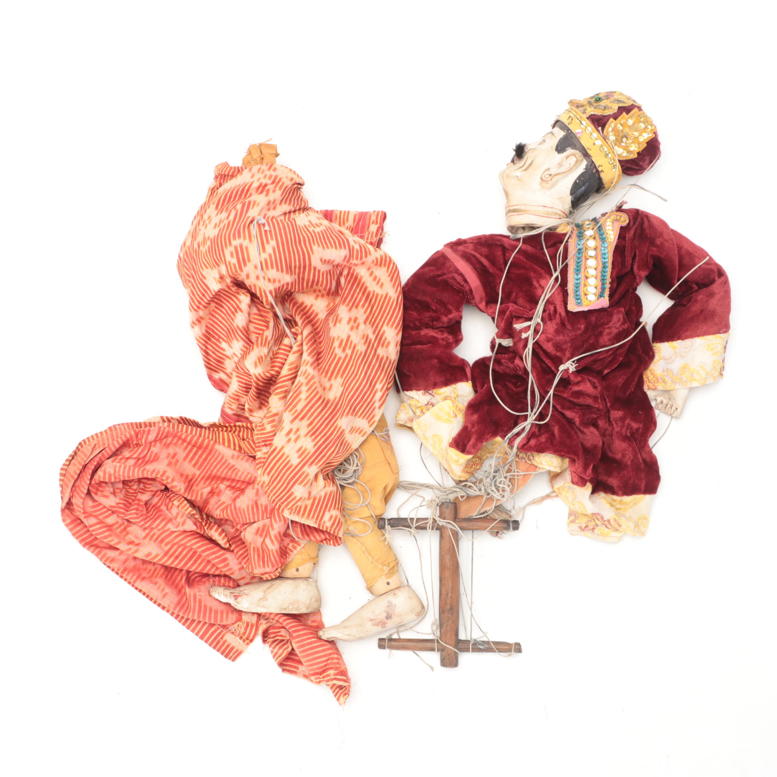 Southeast Asian Carved Wood Marionette