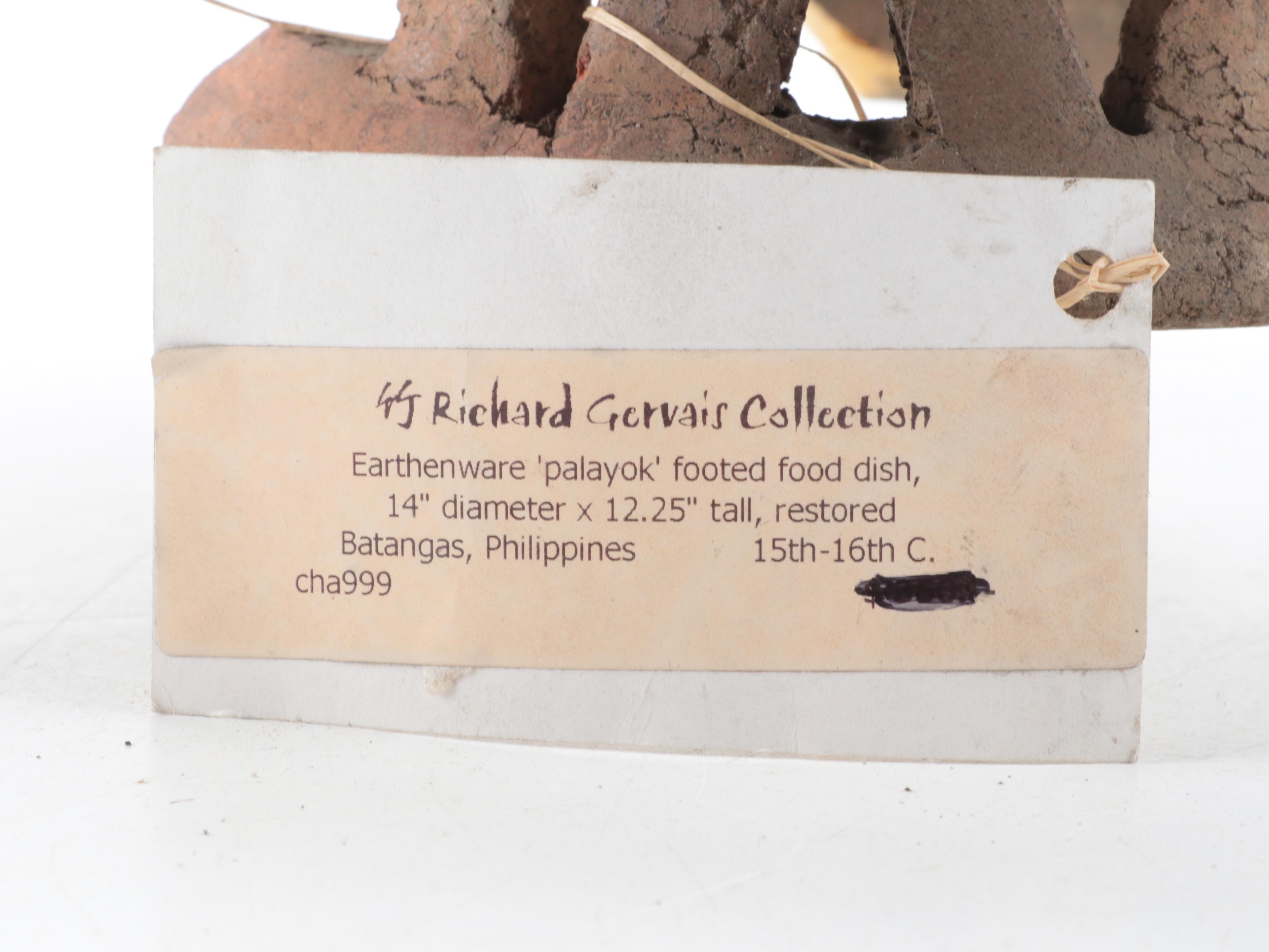 Philippine Palayok Footed Bowl on Wire Stand, 15th-16th Century