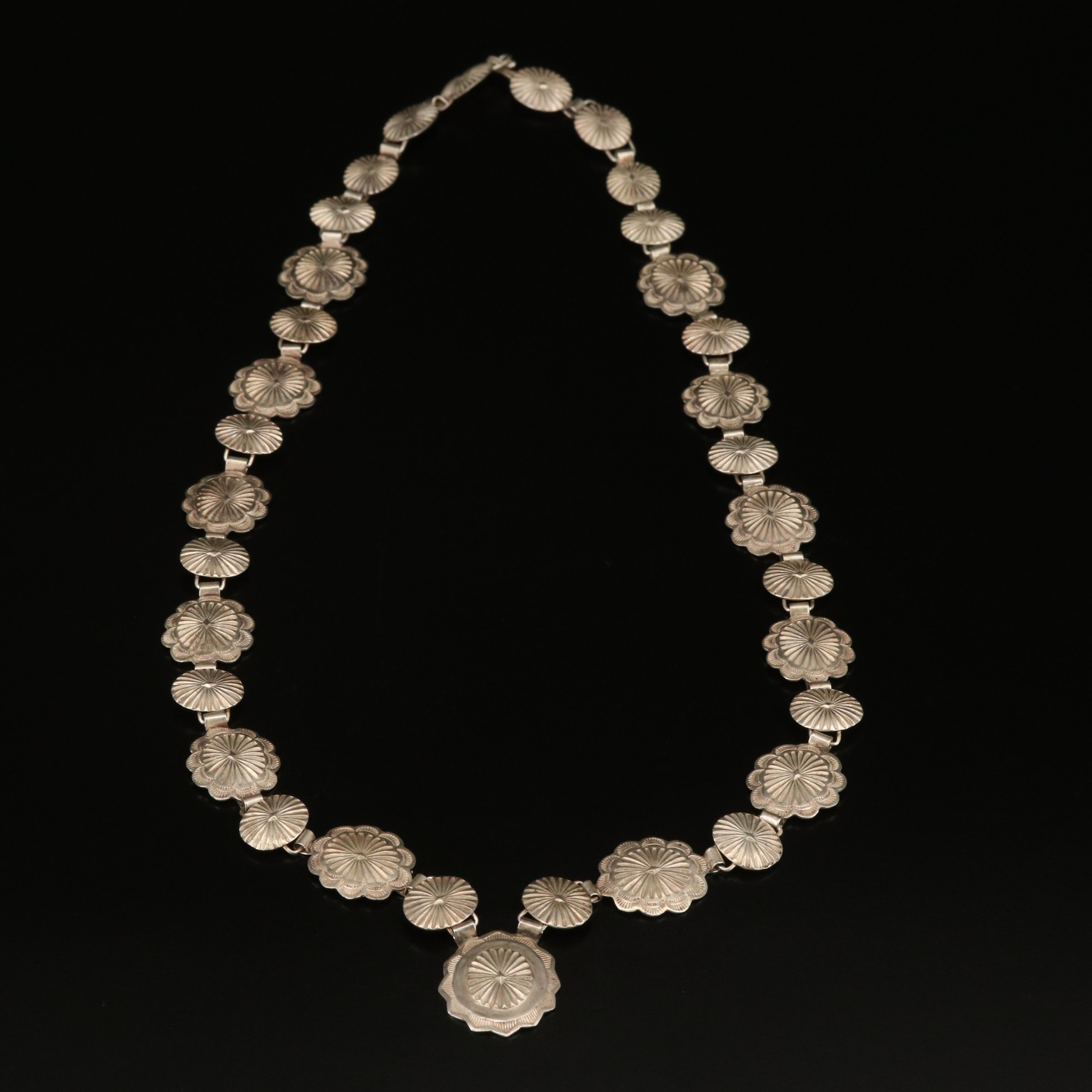 Sterling Concho Necklace
