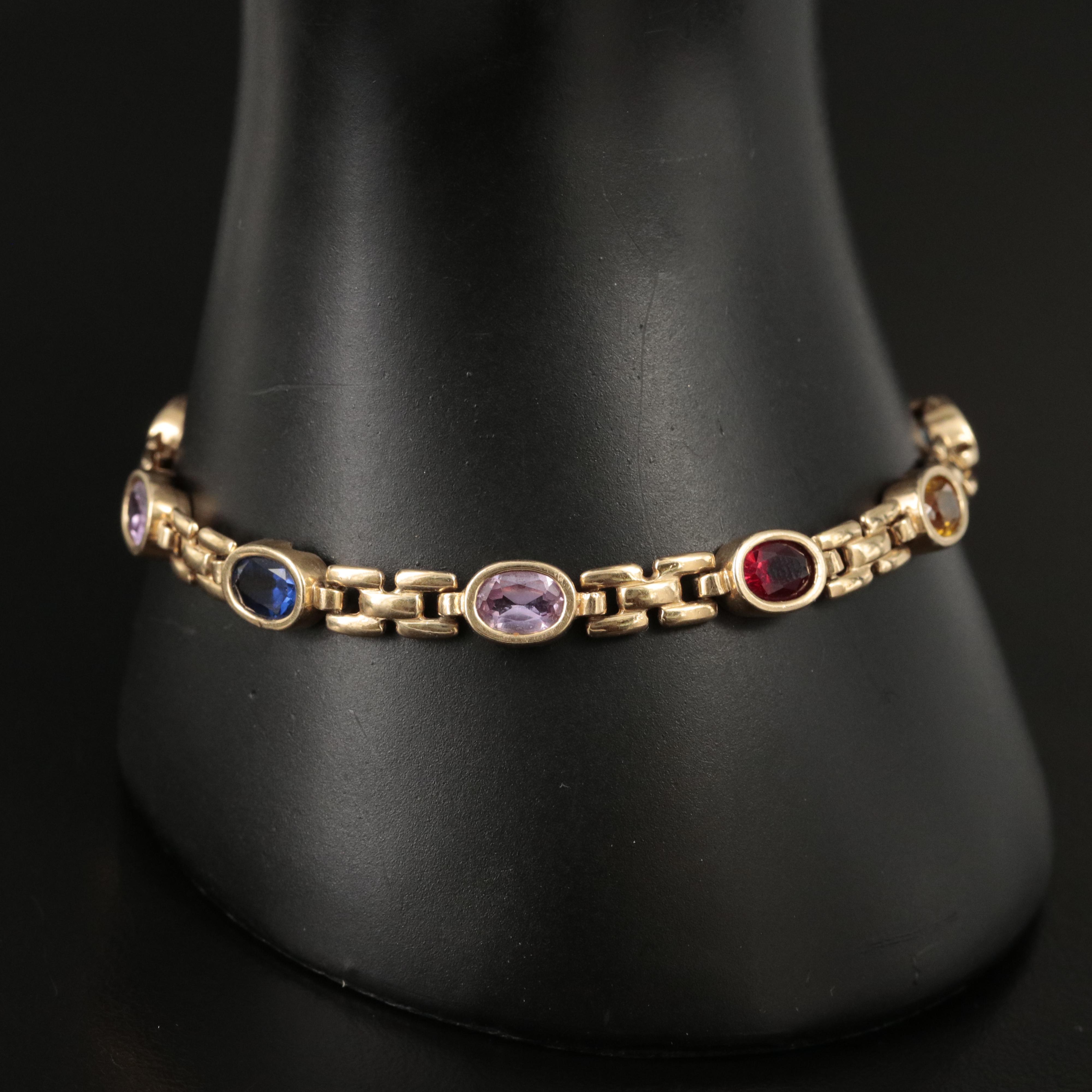 14K Sapphire and Spinel Bracelet