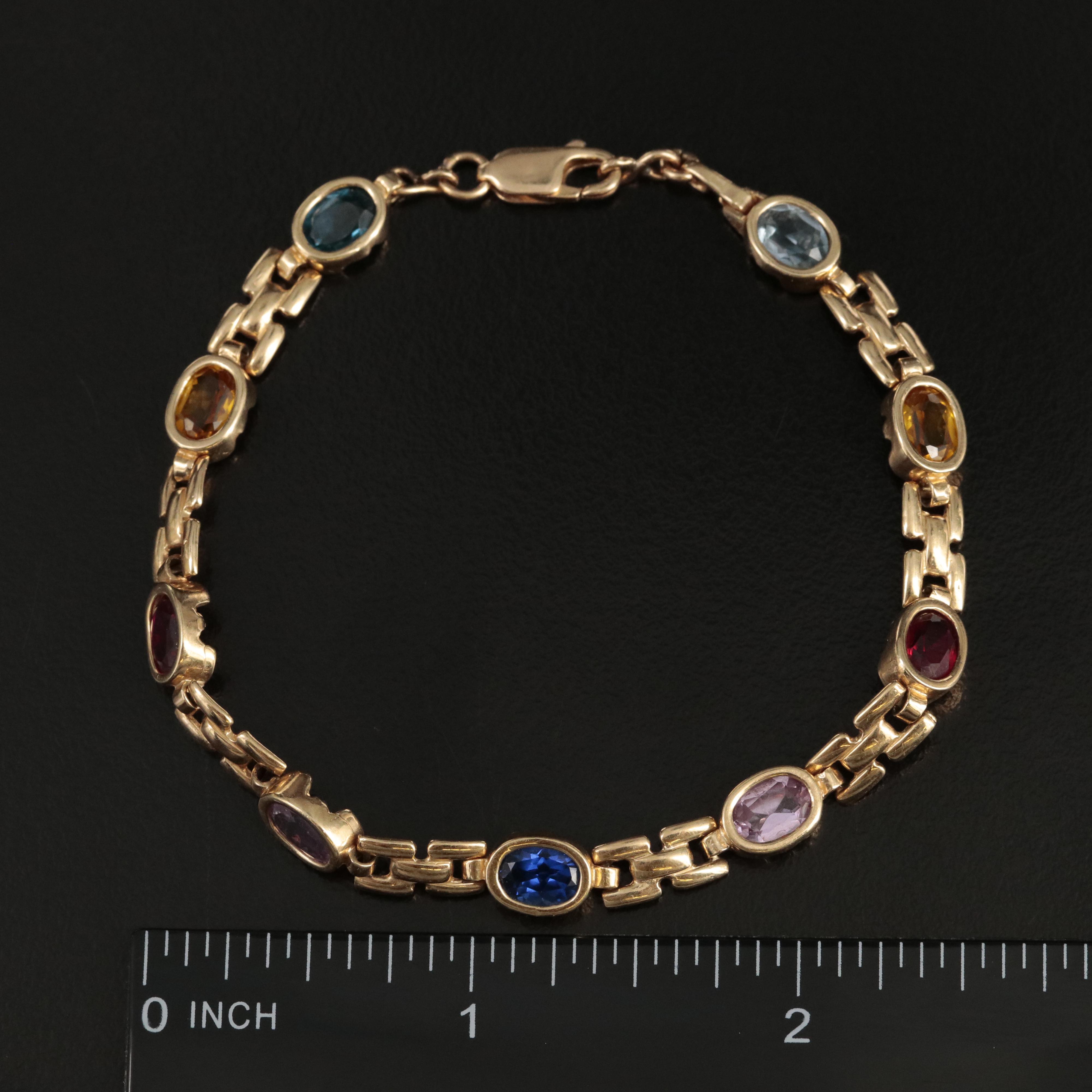 14K Sapphire and Spinel Bracelet