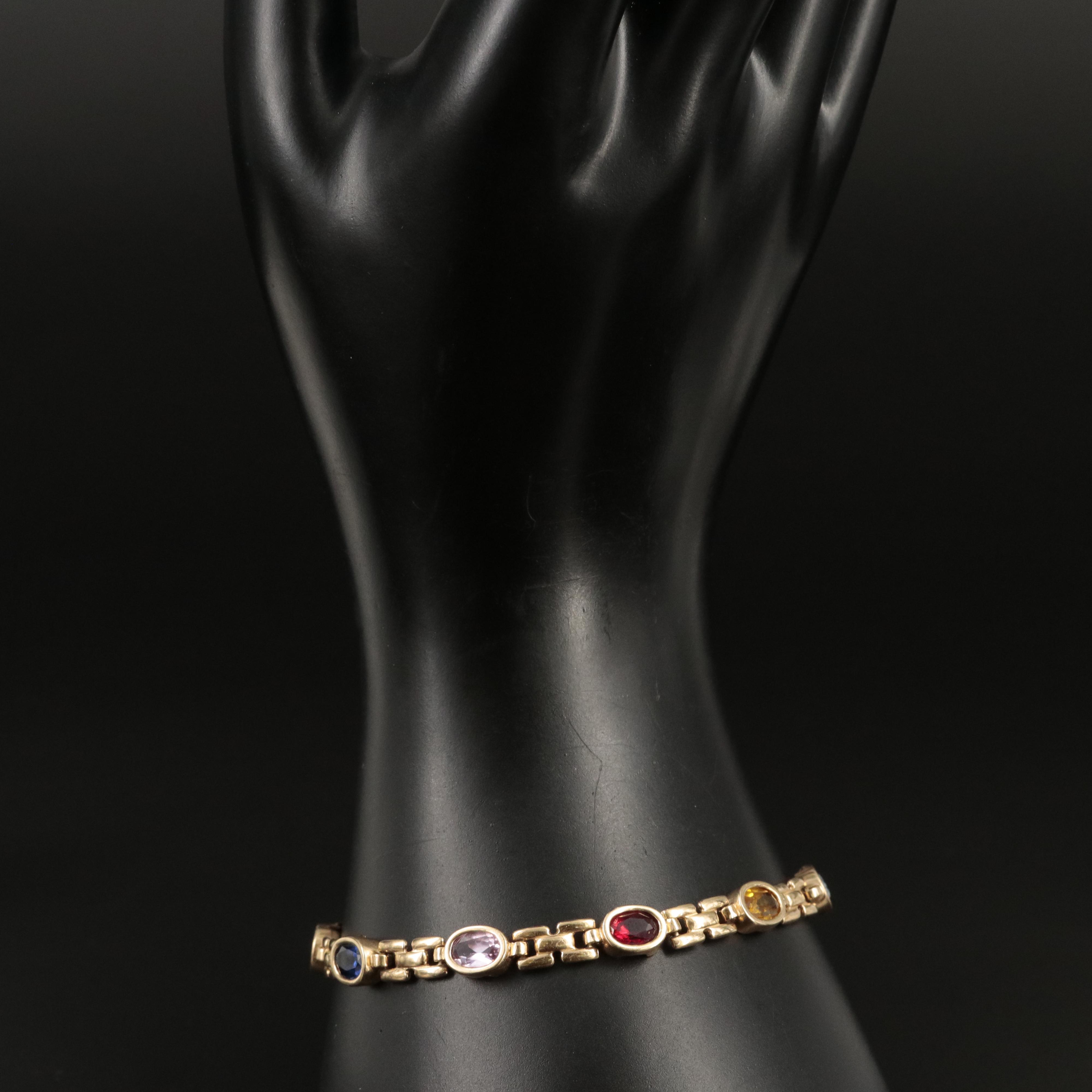 14K Sapphire and Spinel Bracelet