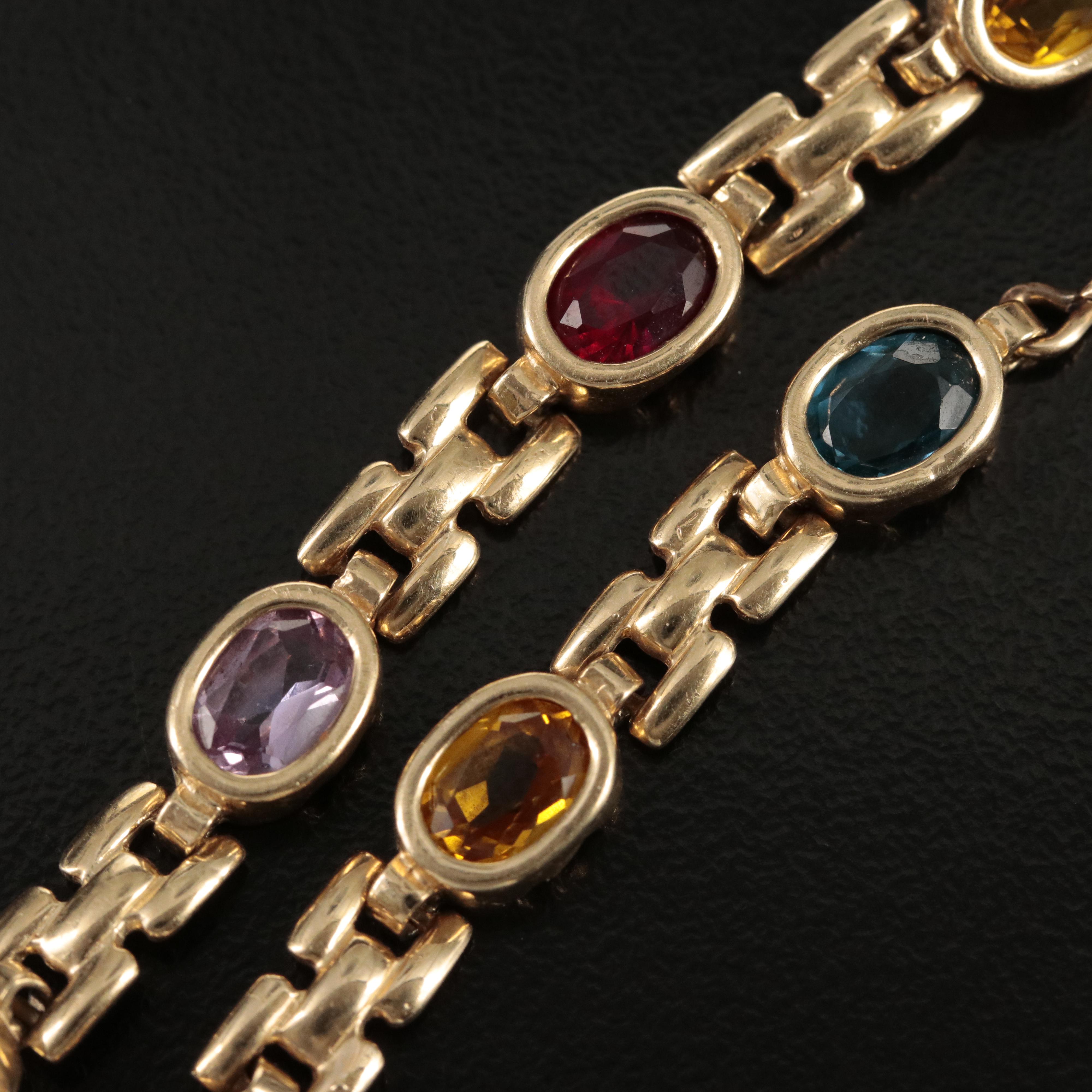 14K Sapphire and Spinel Bracelet