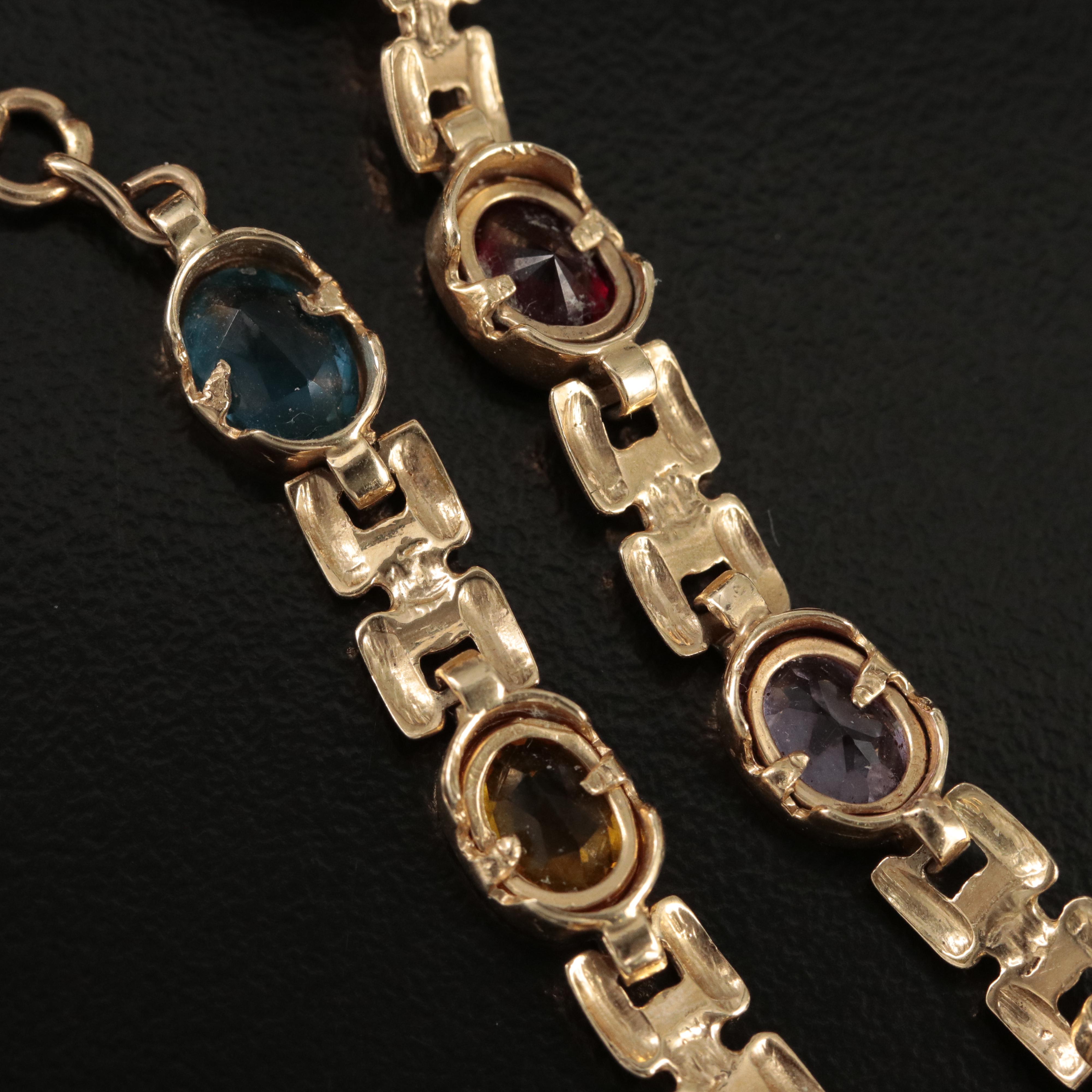 14K Sapphire and Spinel Bracelet