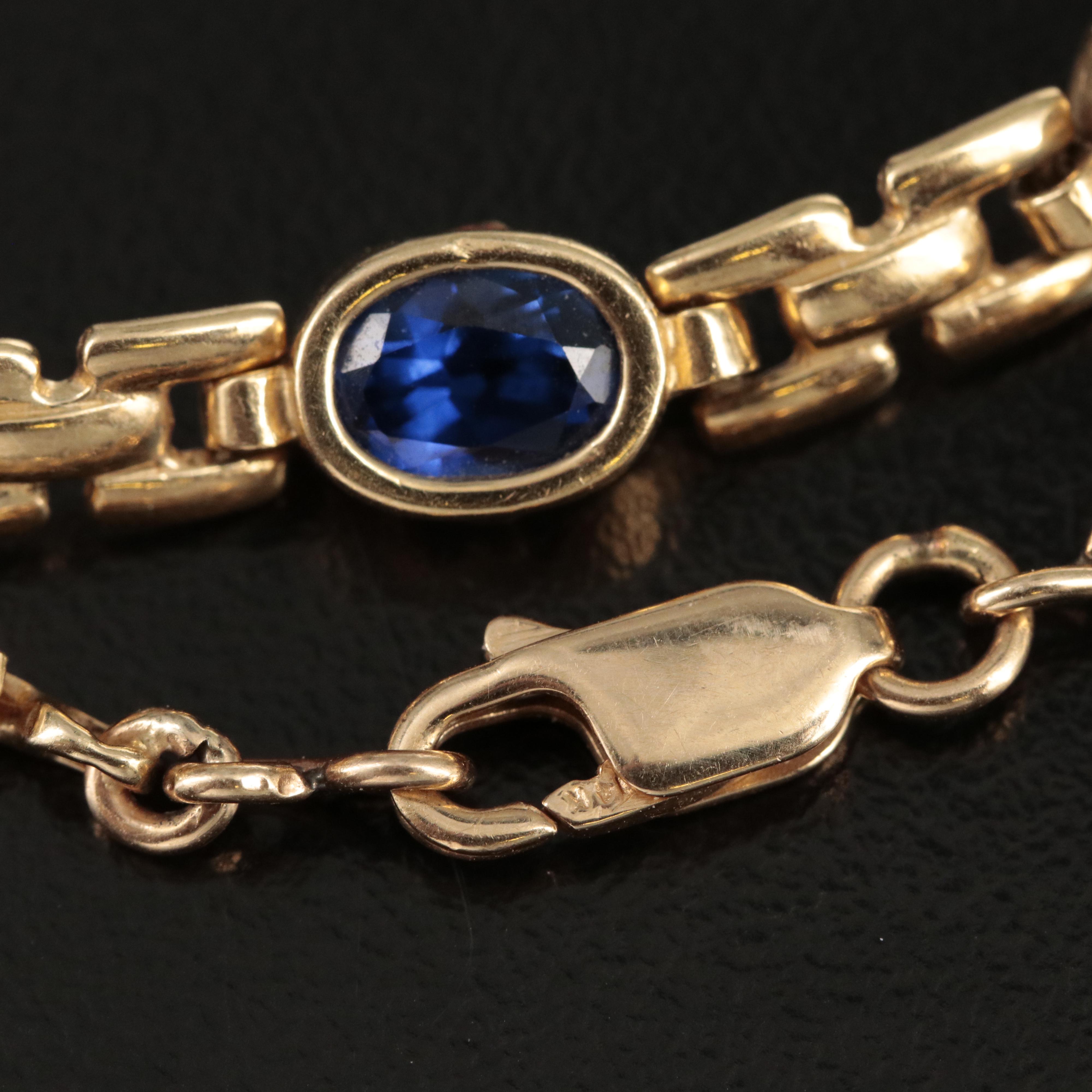 14K Sapphire and Spinel Bracelet