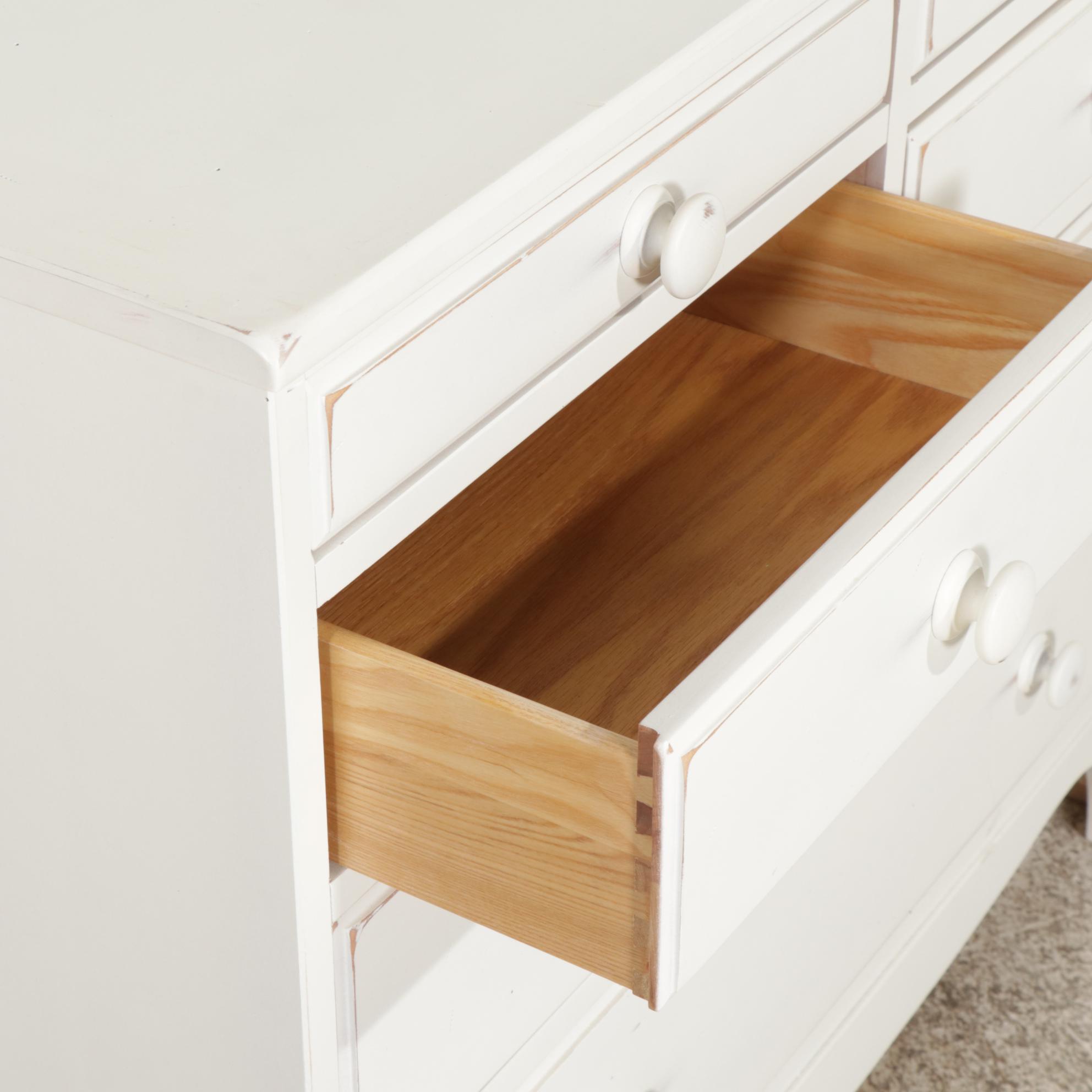 Durham Furniture White Painted Wood Chest of Drawers, 21st Century