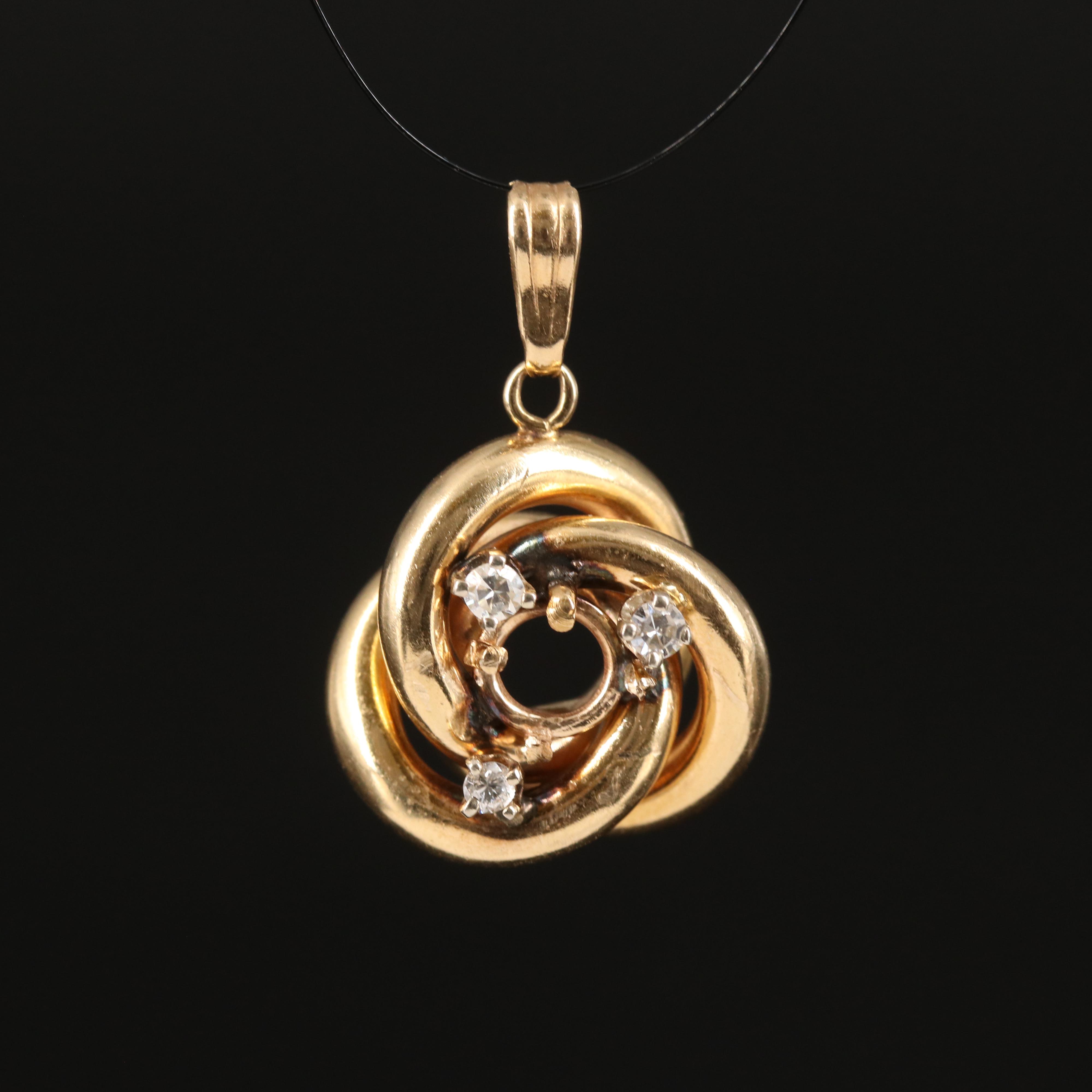 14K 0.09 CTW Diamond Love Knot Pendant