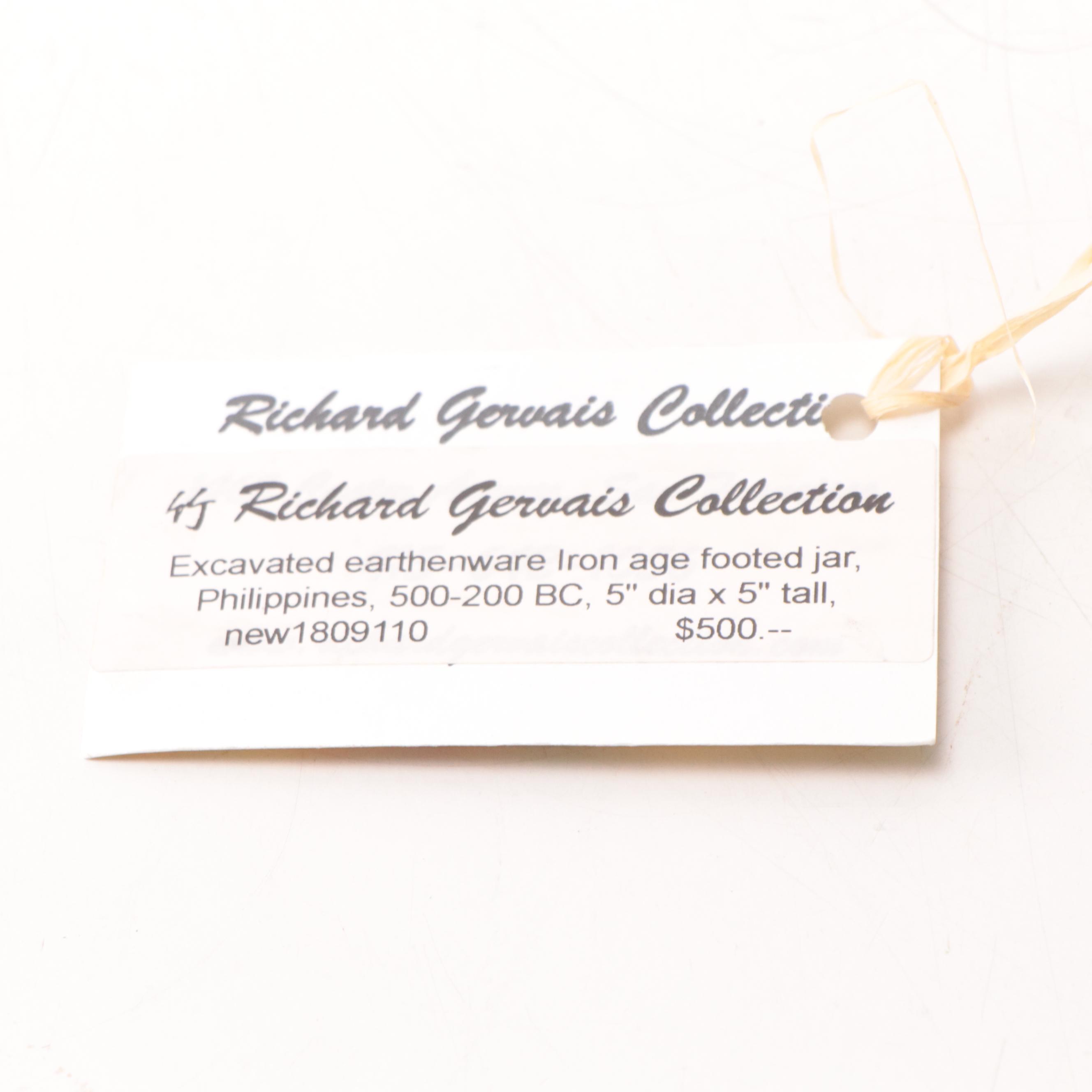 Filipino Excavated Earthenware Iron Age Footed Jar