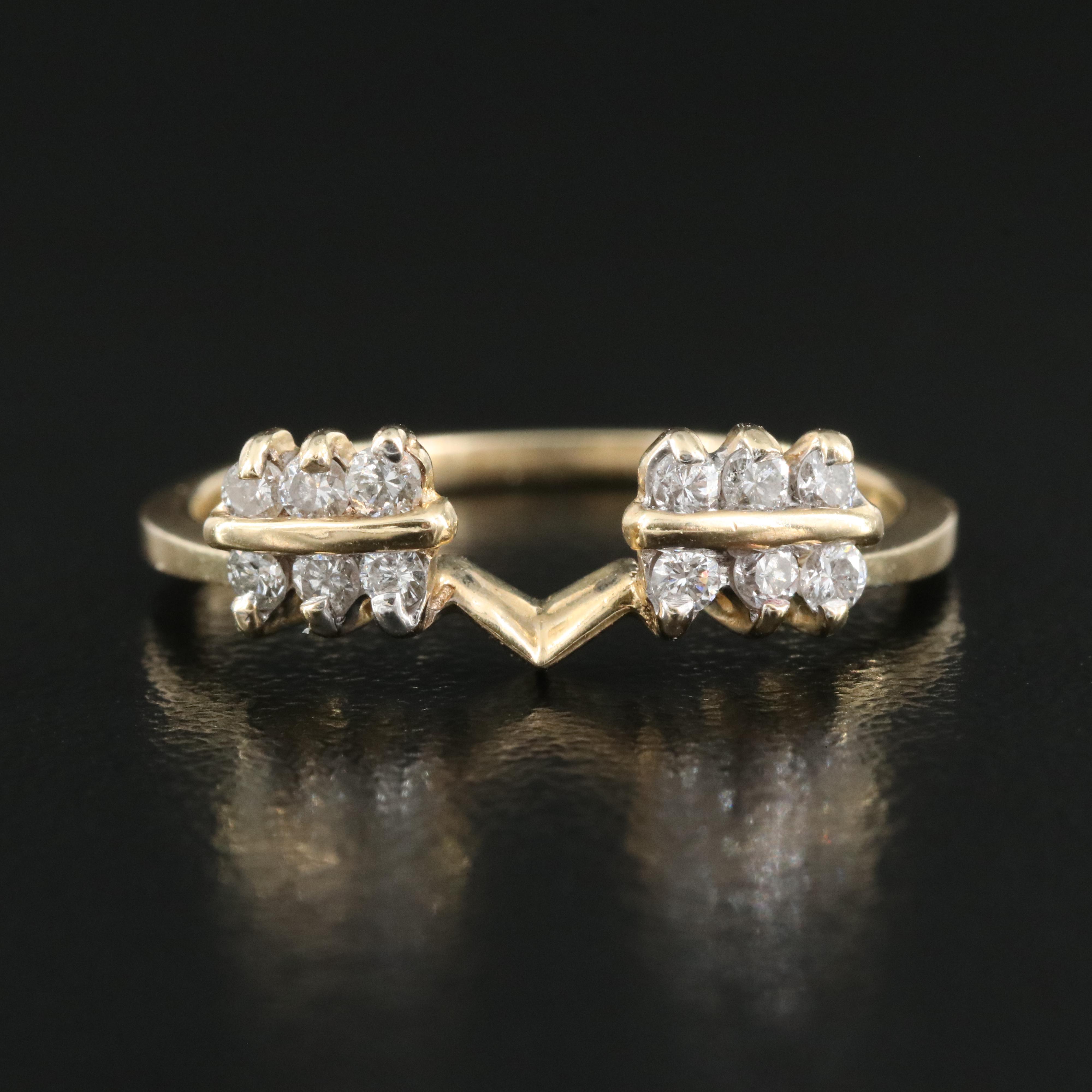 14K 0.24 CTW Diamond Contour Band