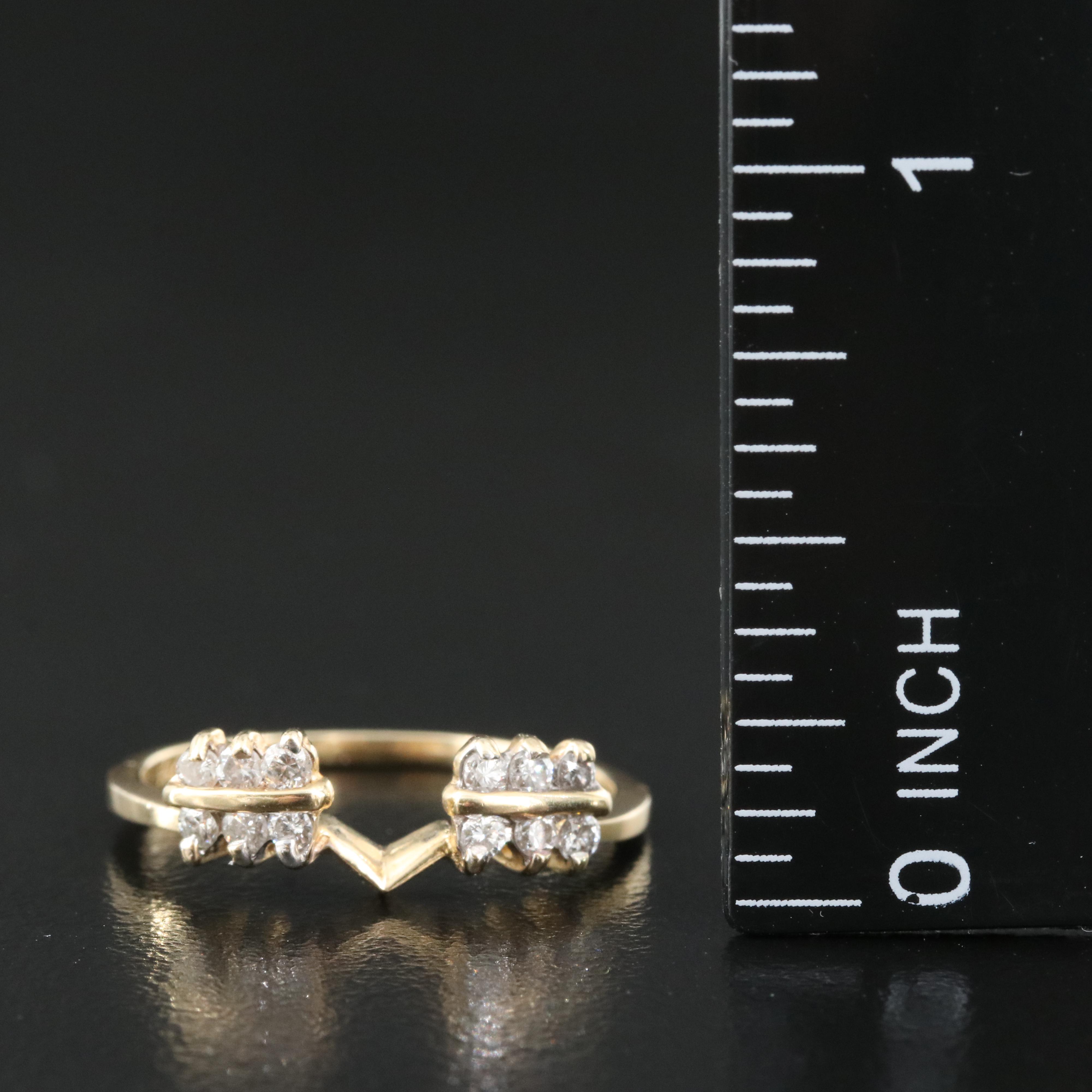 14K 0.24 CTW Diamond Contour Band