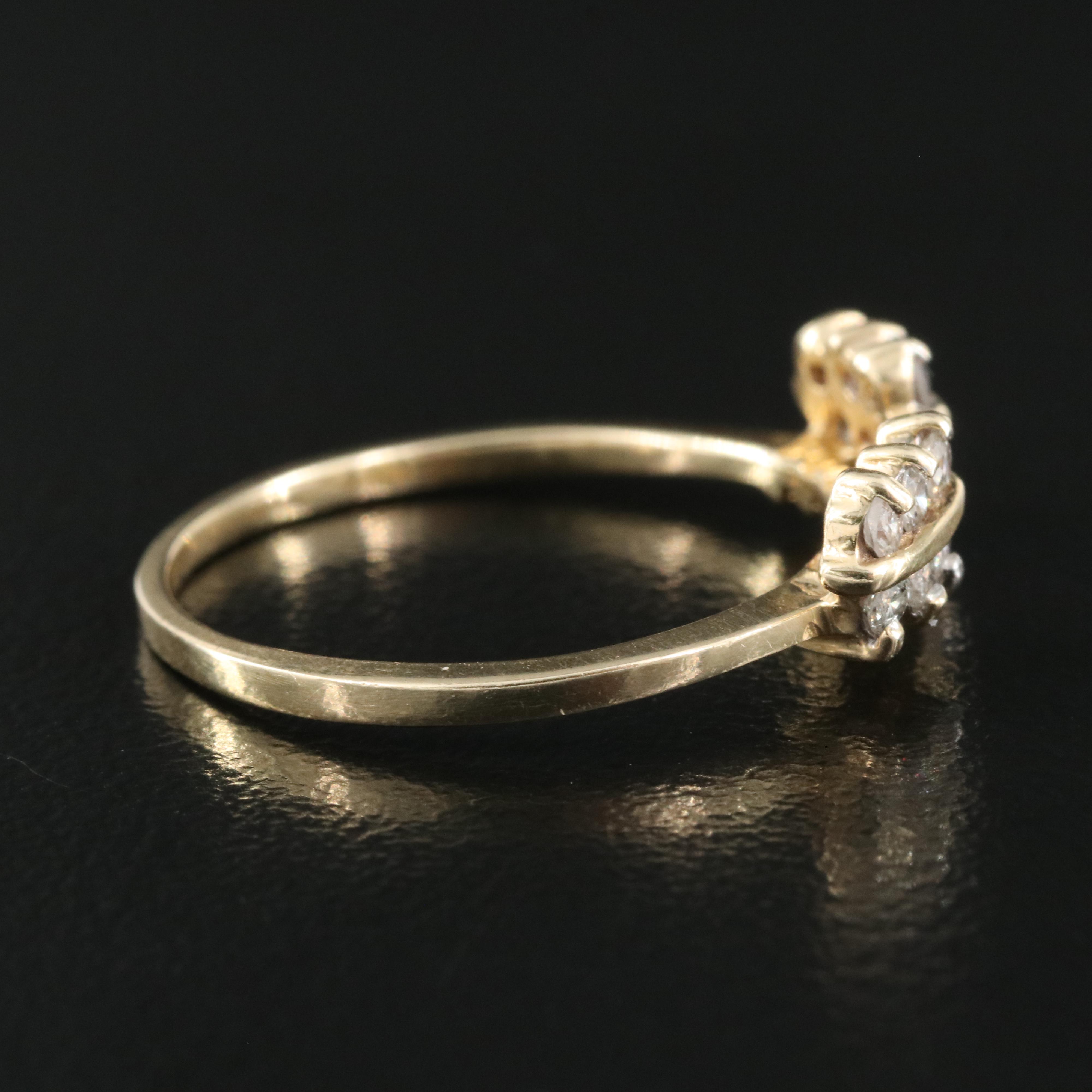 14K 0.24 CTW Diamond Contour Band