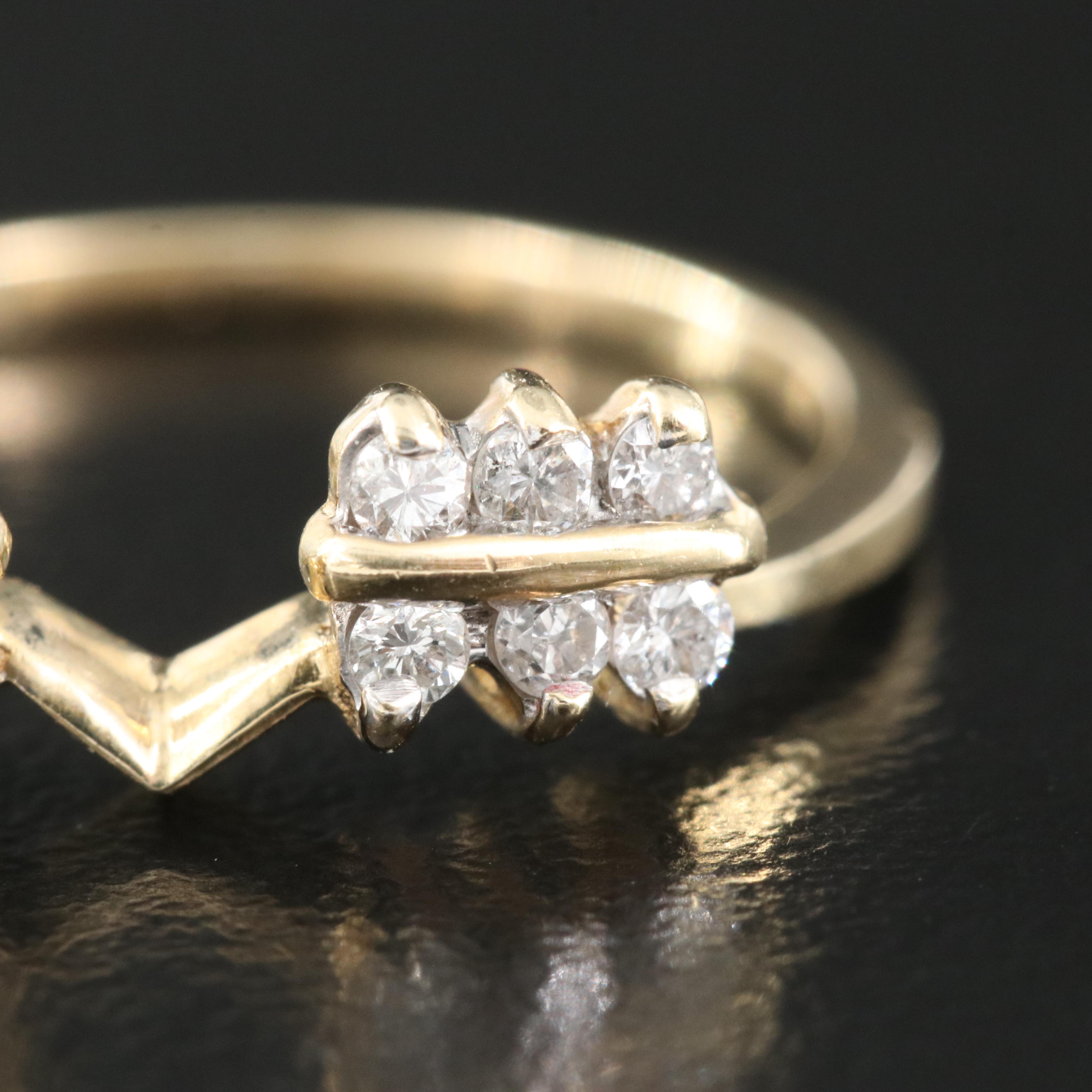 14K 0.24 CTW Diamond Contour Band