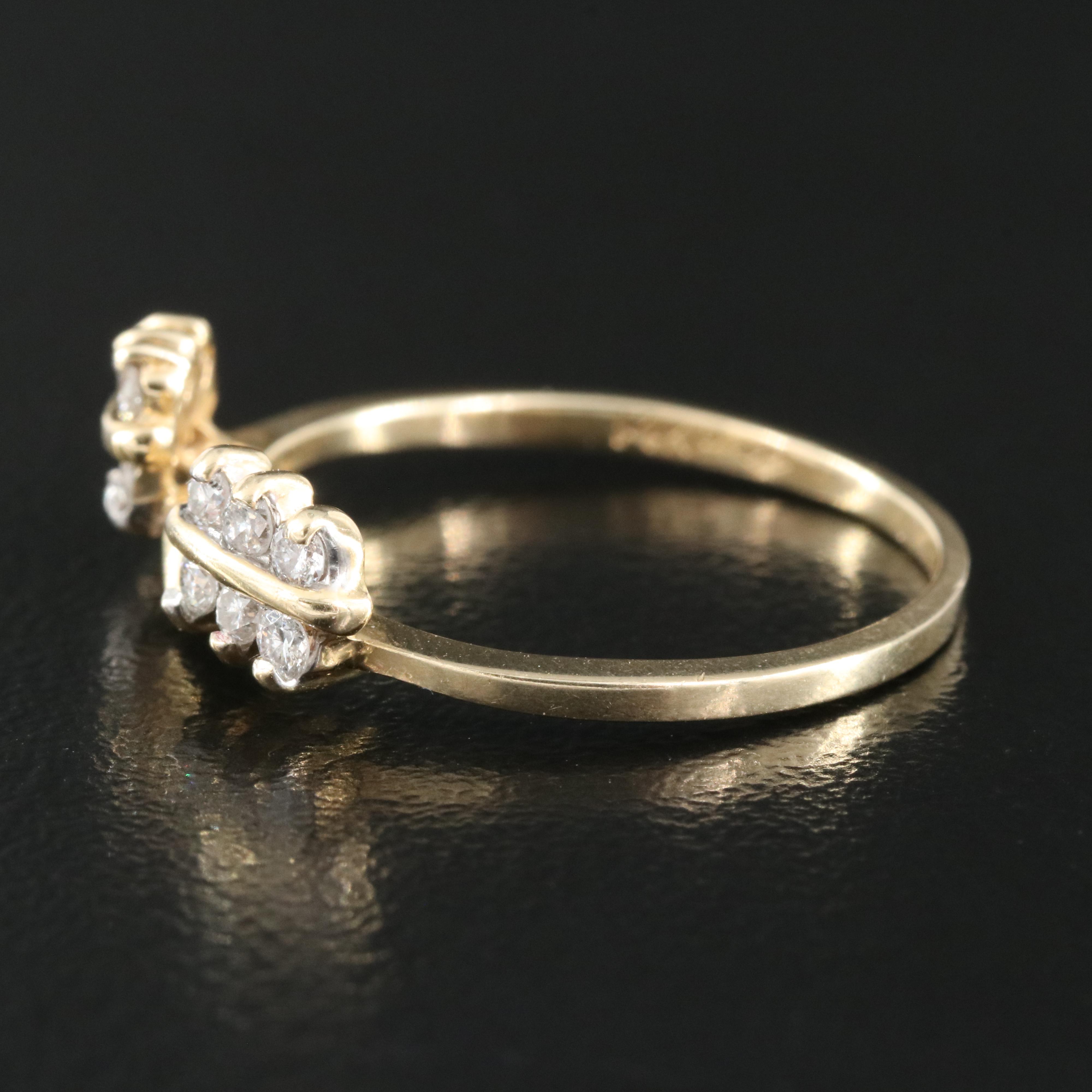 14K 0.24 CTW Diamond Contour Band