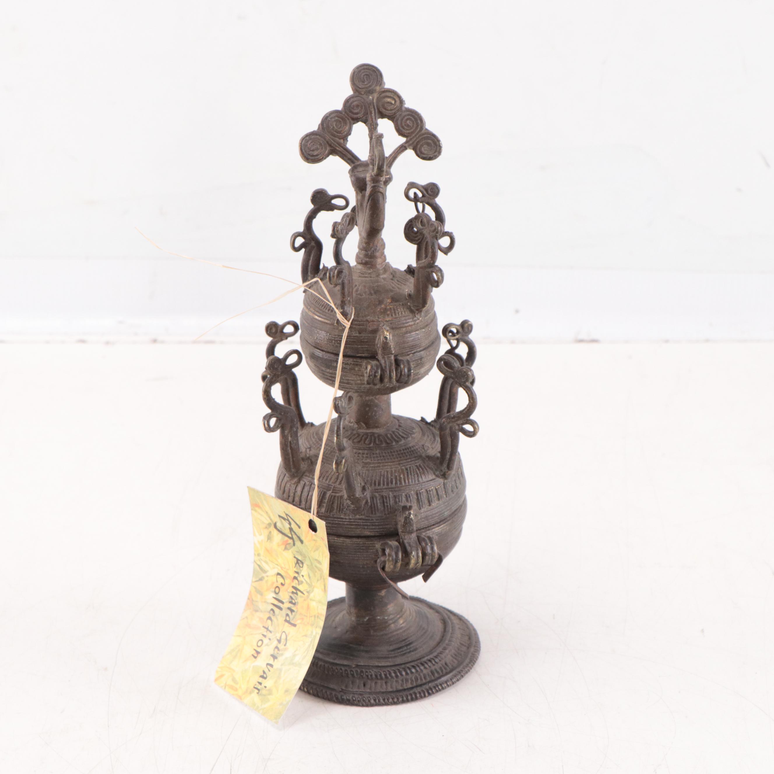 Indian Brass Sindoor and Kumkum Powder Container