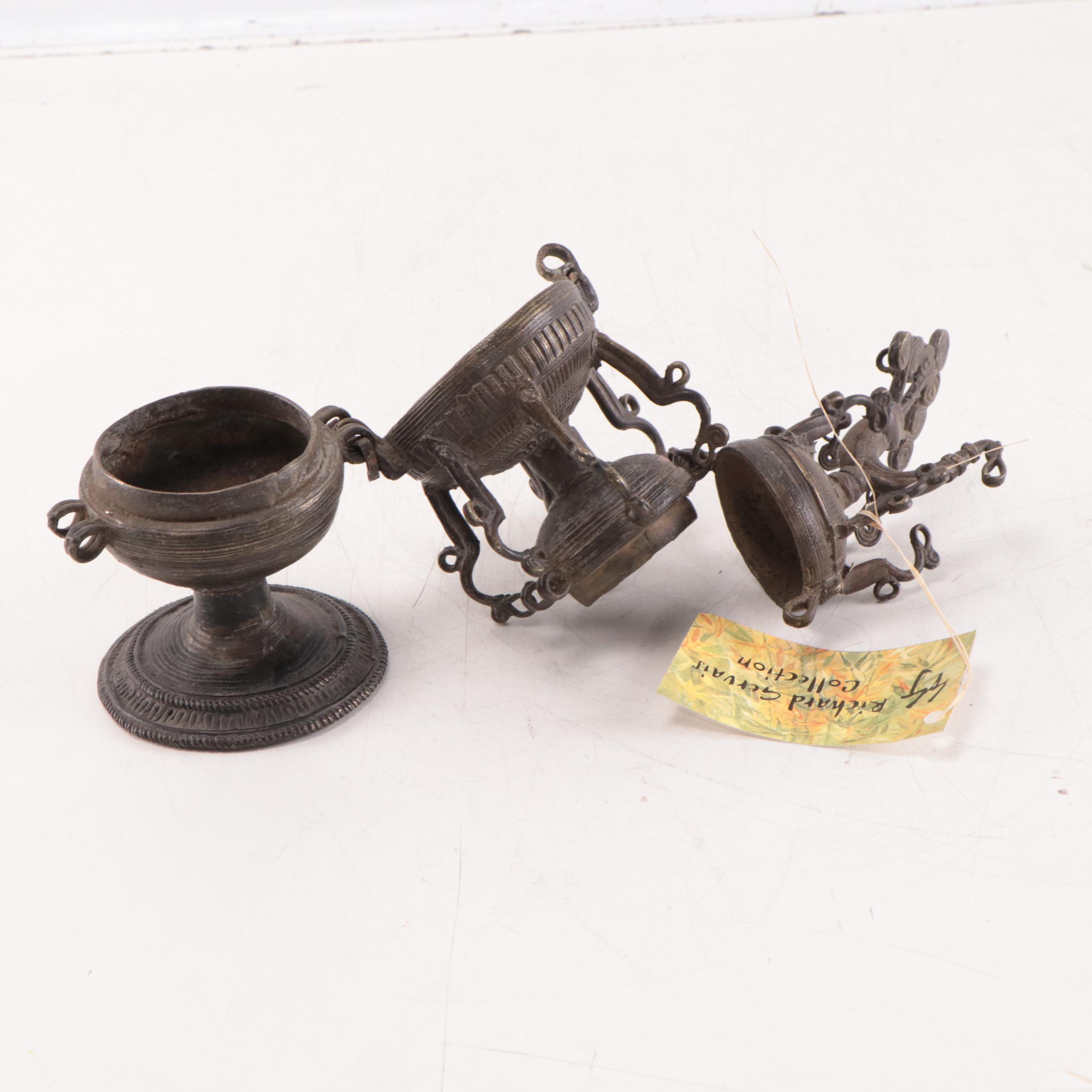 Indian Brass Sindoor and Kumkum Powder Container