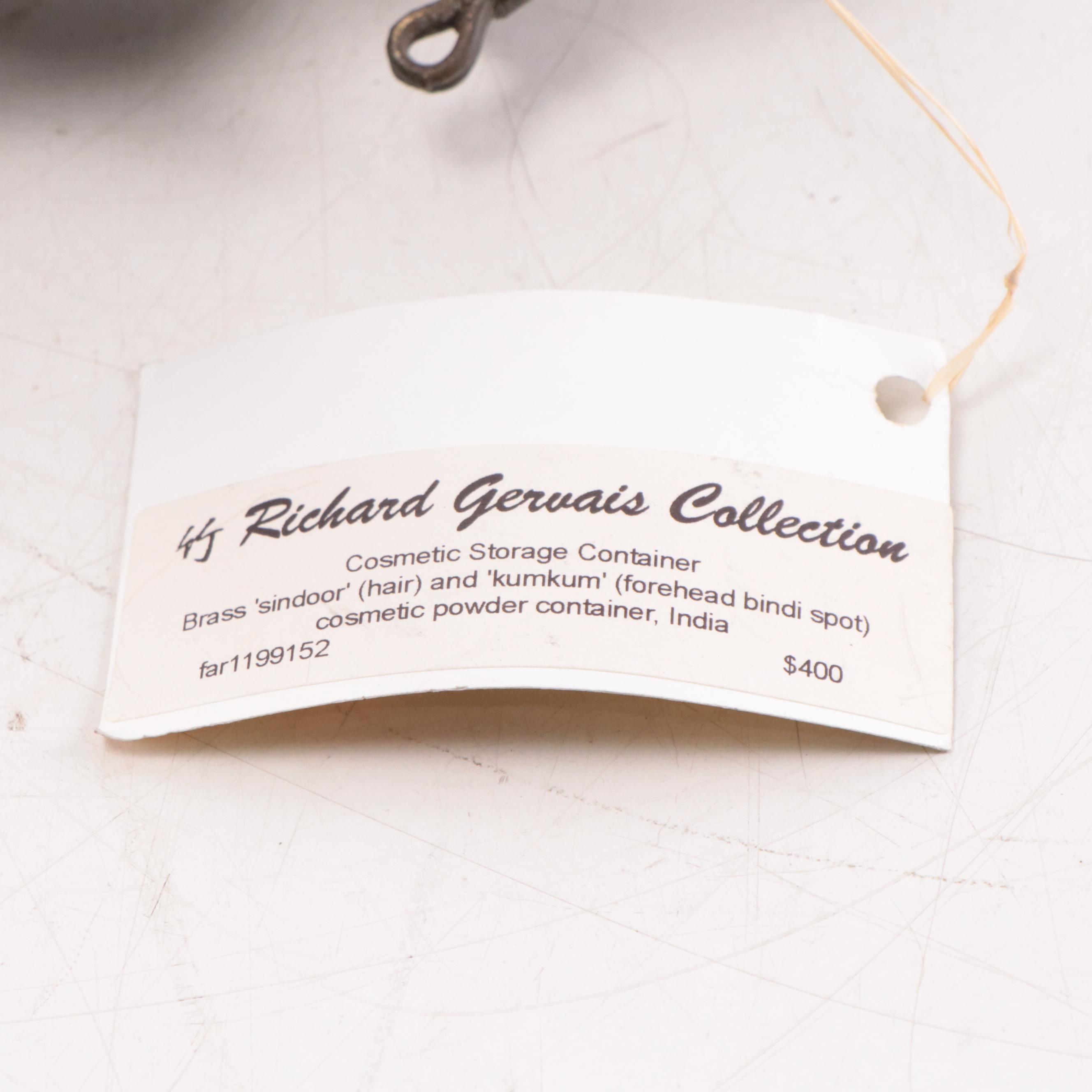 Indian Brass Sindoor and Kumkum Powder Container