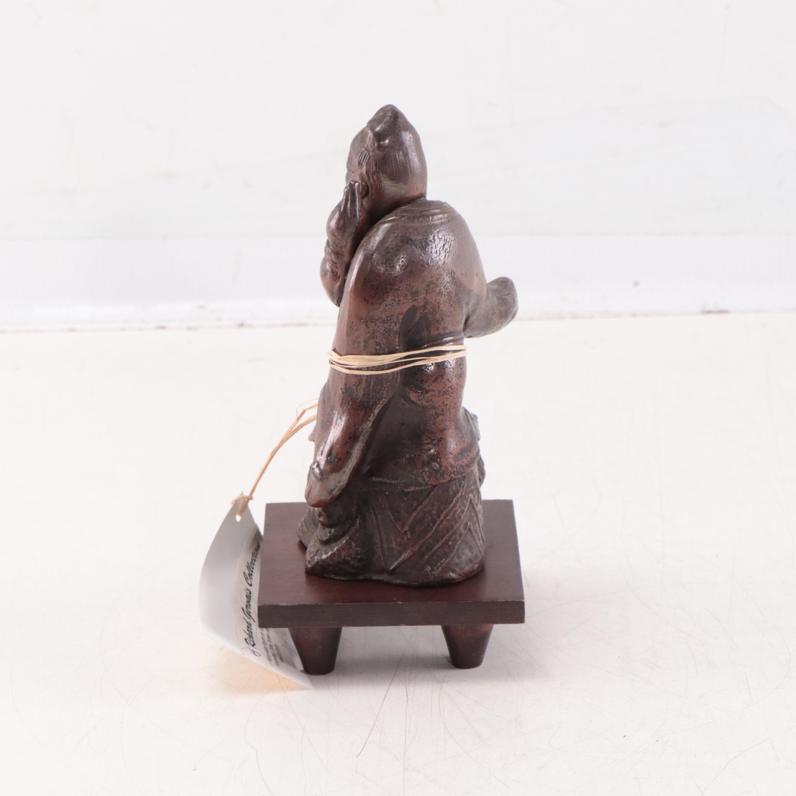 Japanese Bizen Ware Pottery Jurojin Figurine