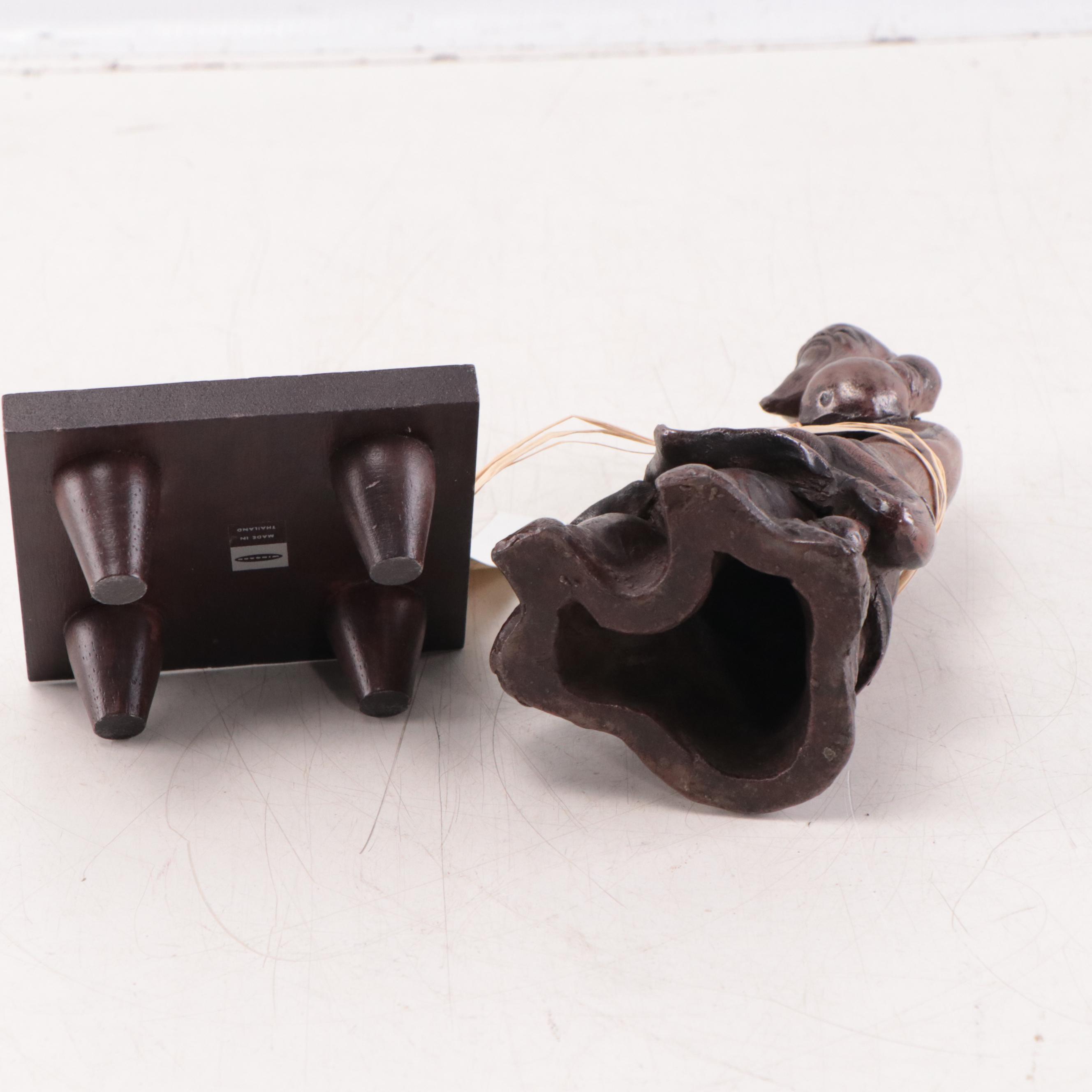 Japanese Bizen Ware Pottery Jurojin Figurine