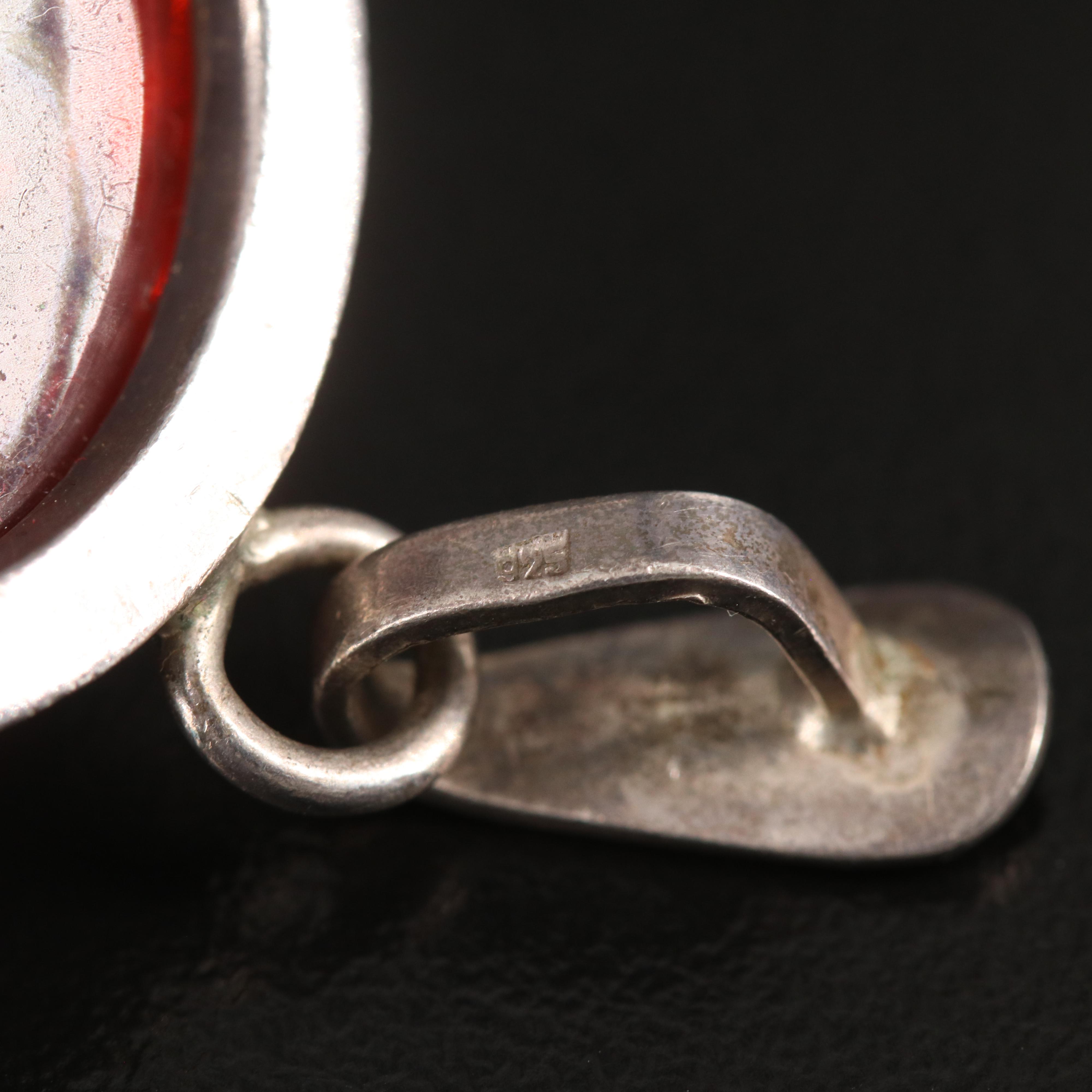 Amber Pendant in Sterling