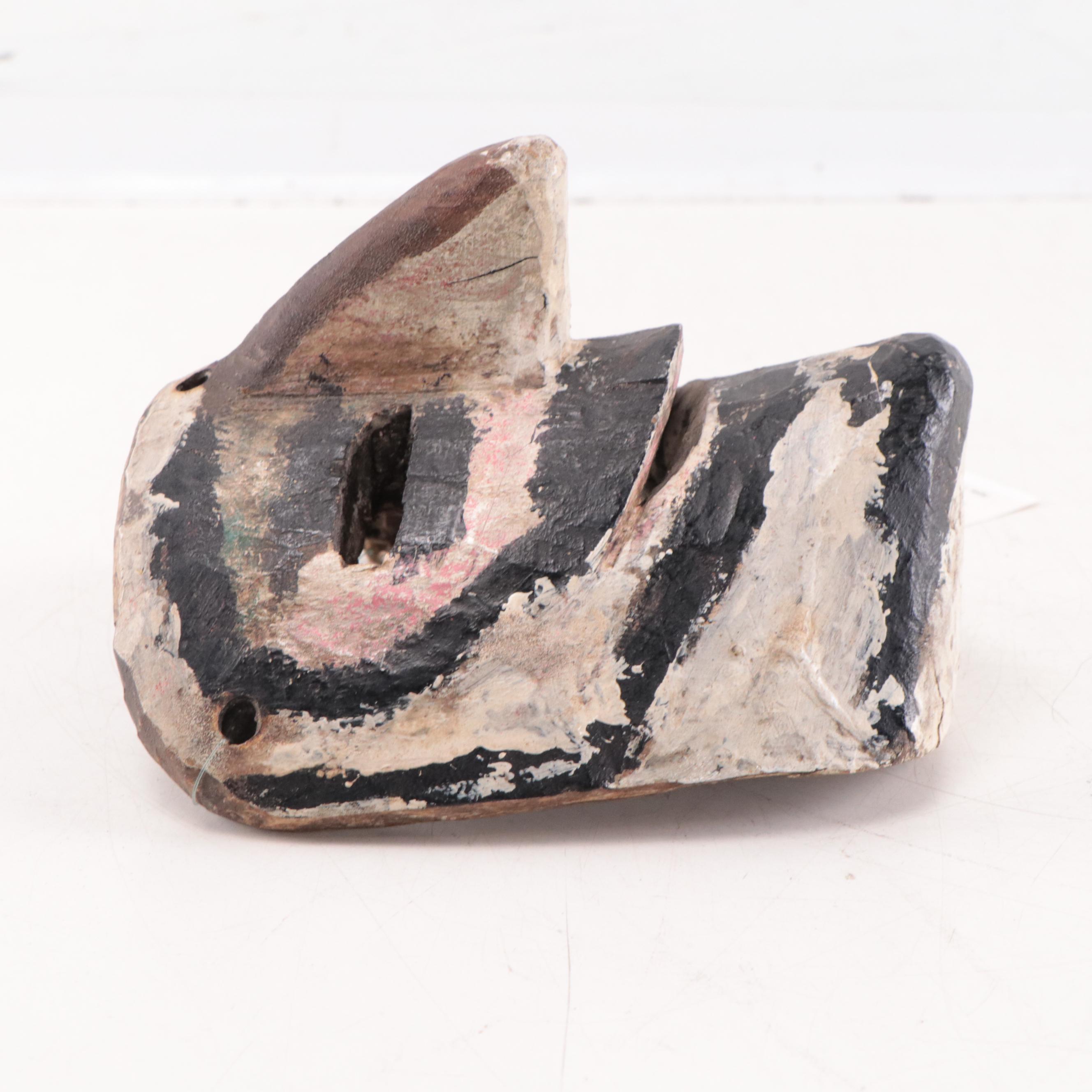 Mexican Handcarved Wood Dance Mask, Mid-20th Century