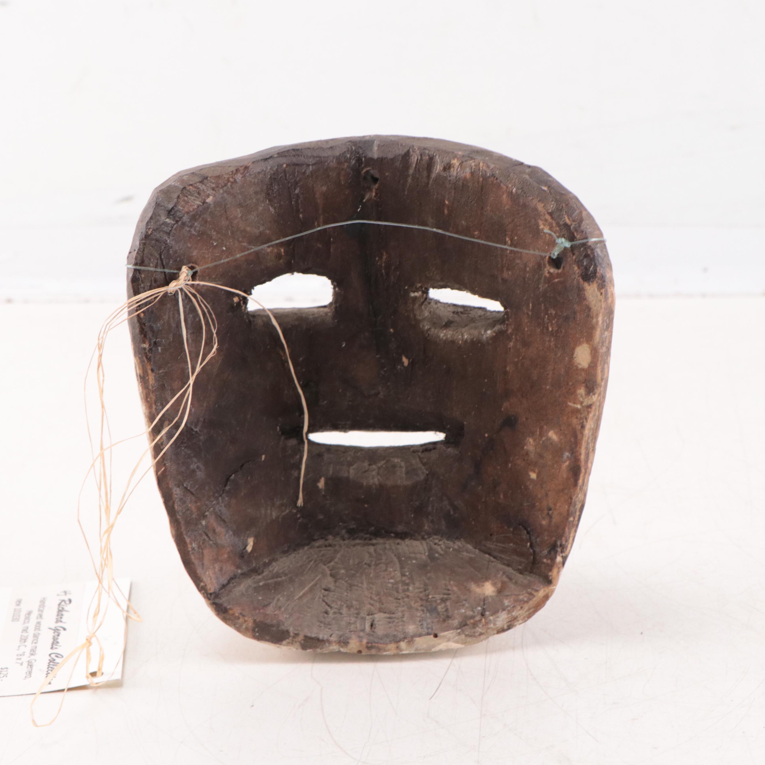 Mexican Handcarved Wood Dance Mask, Mid-20th Century