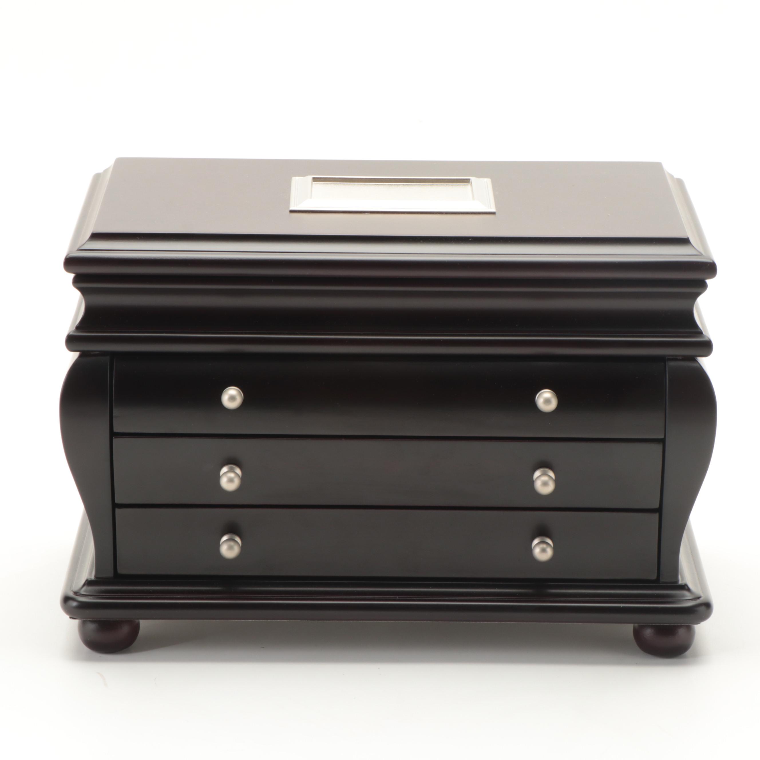 Things Remembered Espresso Finish Three-Drawer Jewelry Box