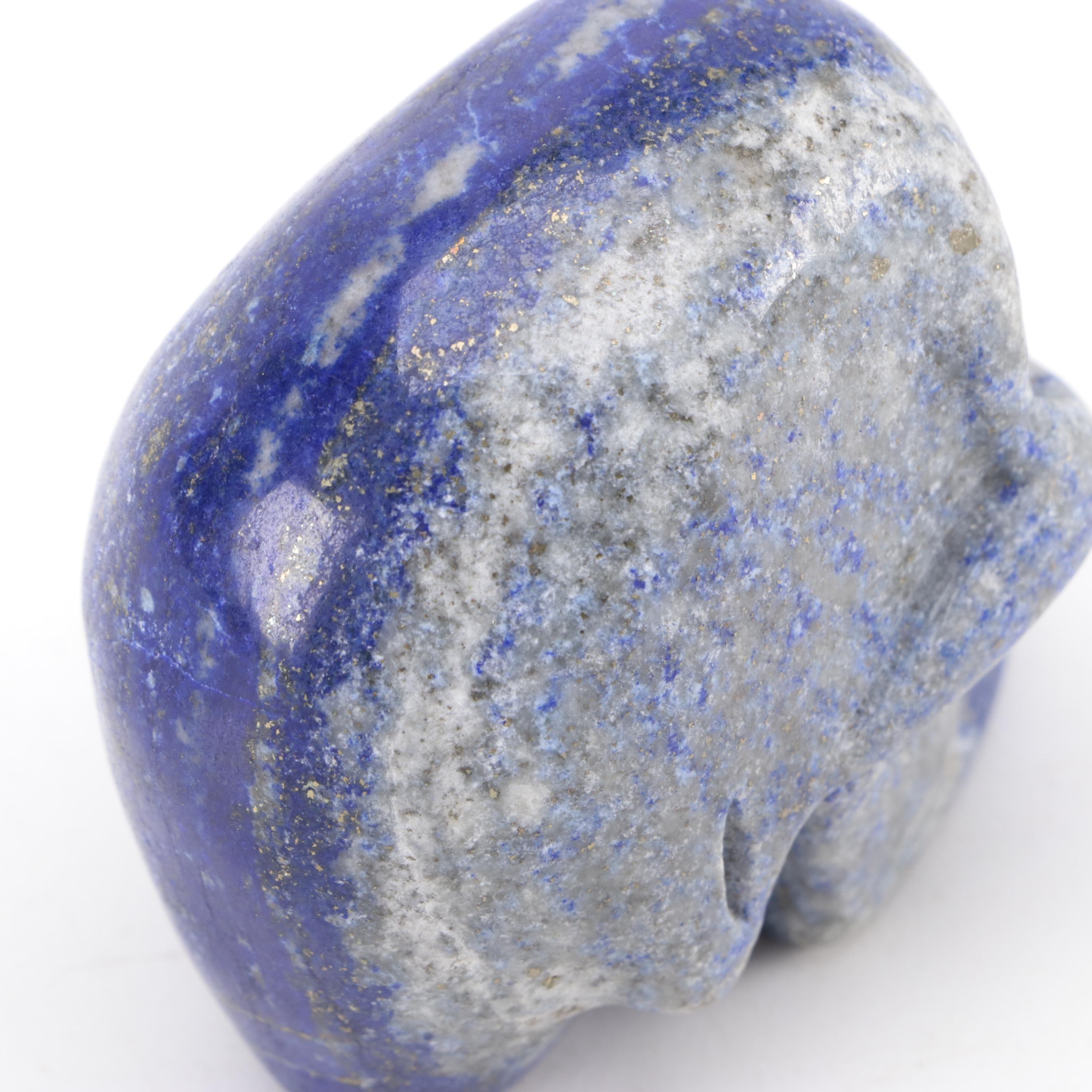 Grand Tour Hand-Carved Lapis Lazuli Skull