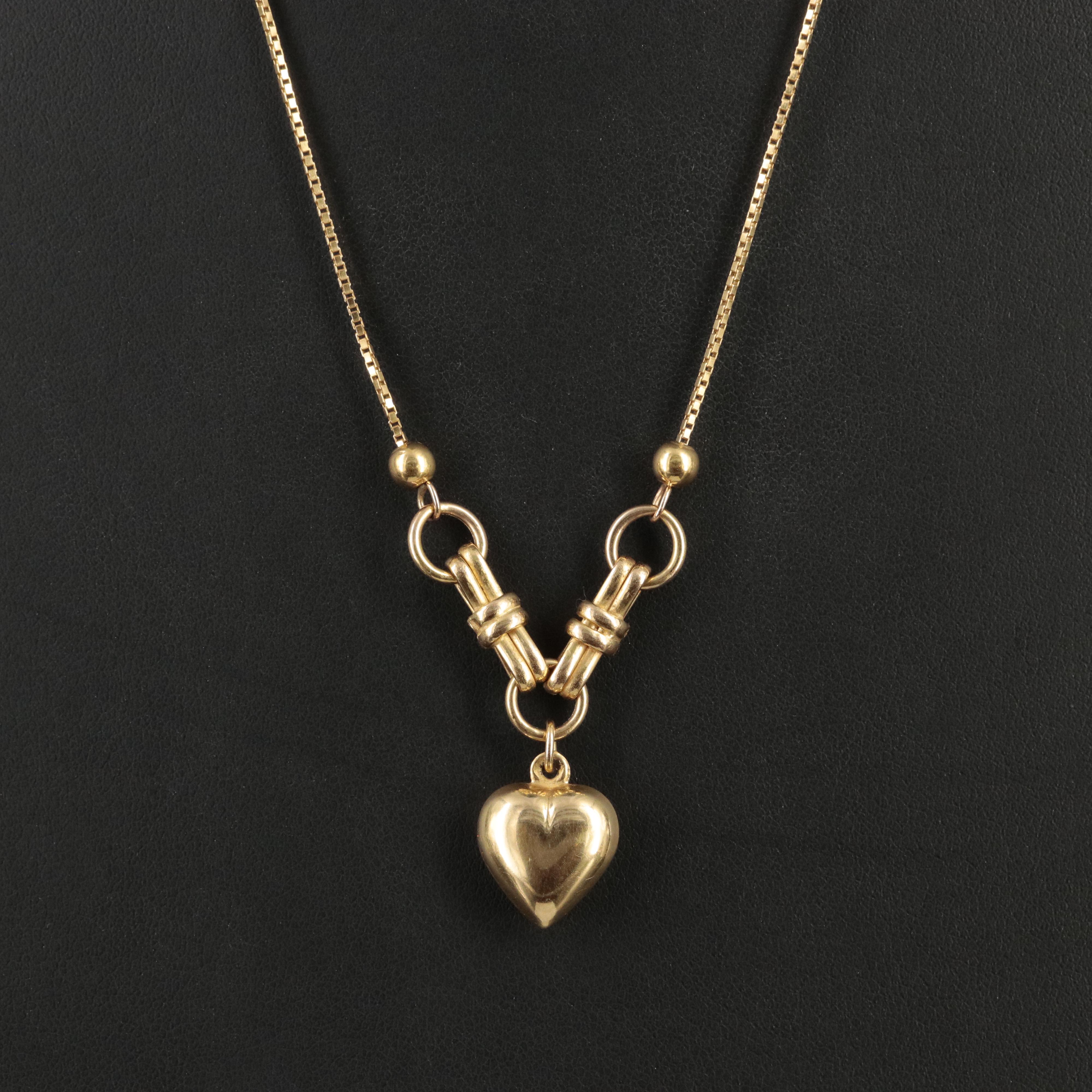 14K Puff Heart Necklace