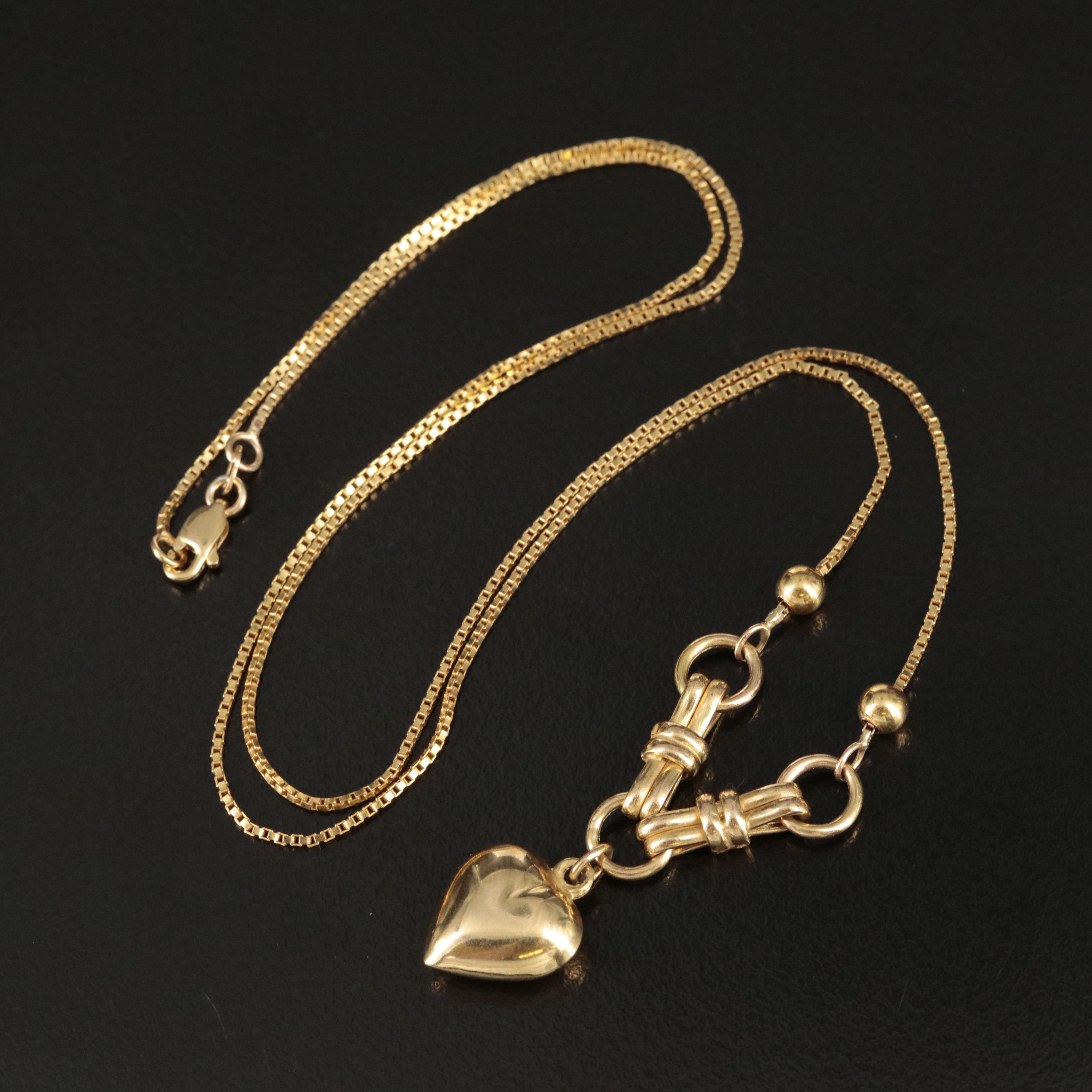14K Puff Heart Necklace