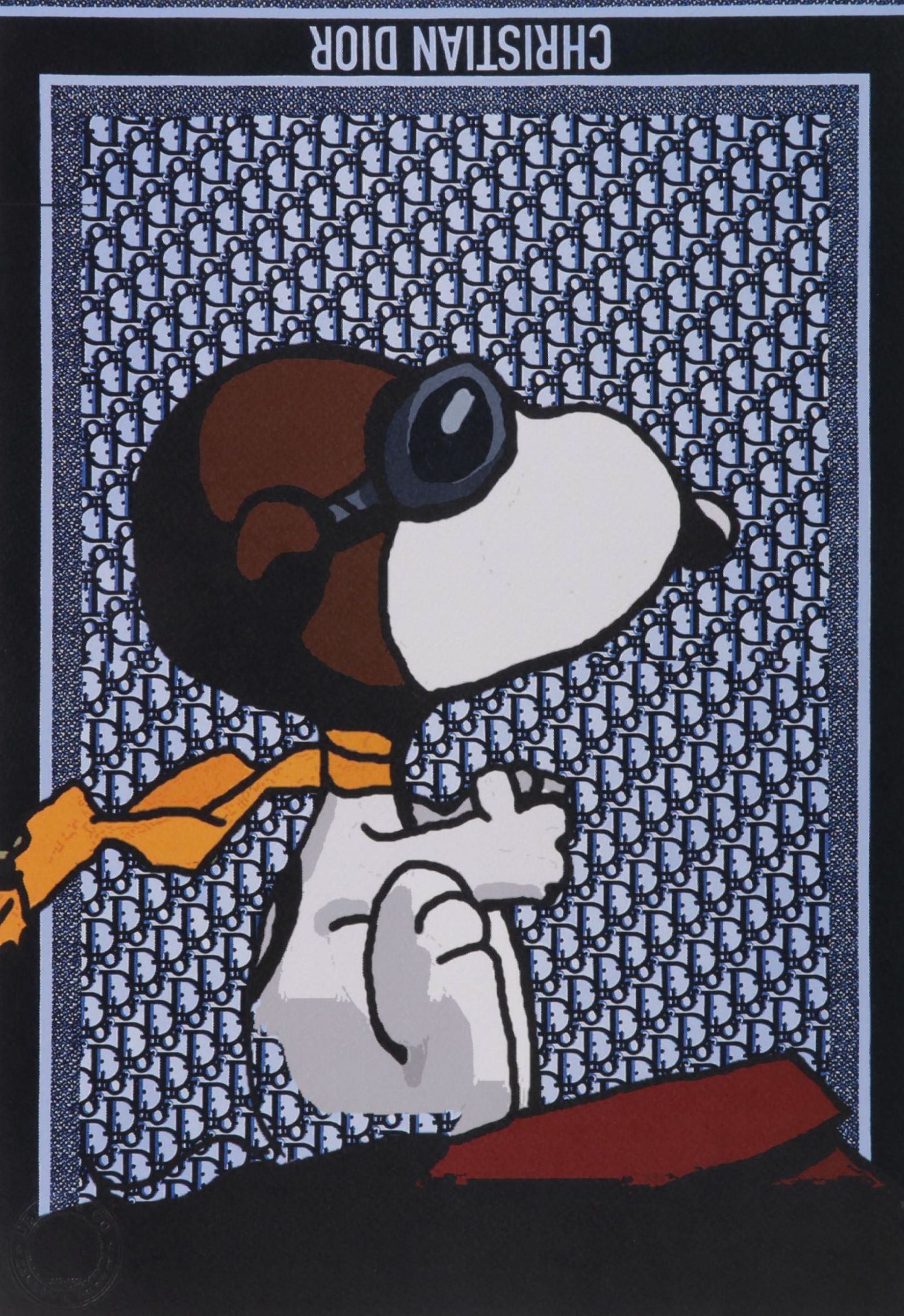 Death NYC Pop Art Graphic Print Homage To Dior Featuring Snoopy, 2022