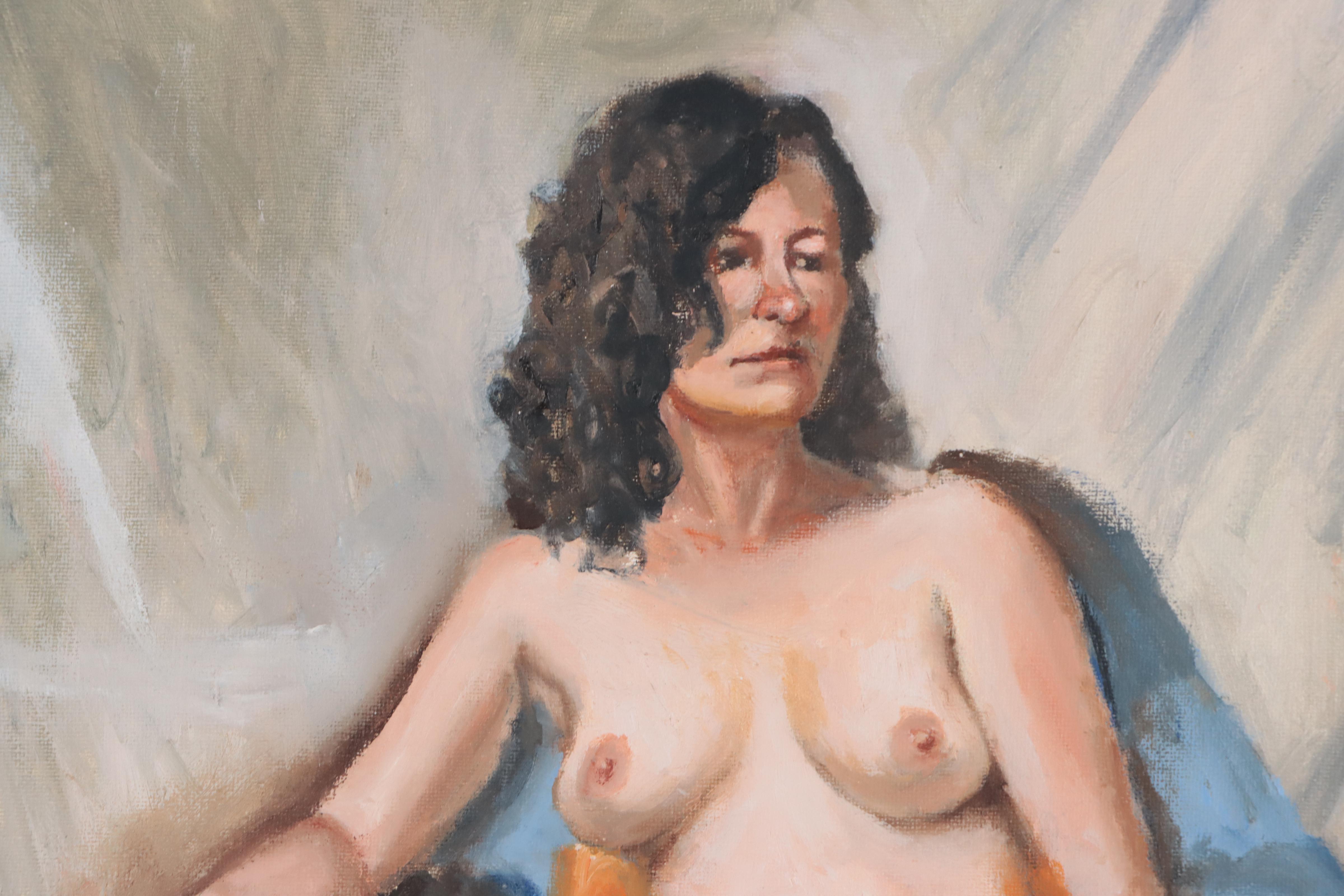 Oil Portrait of Seated Nude, Circa 2000