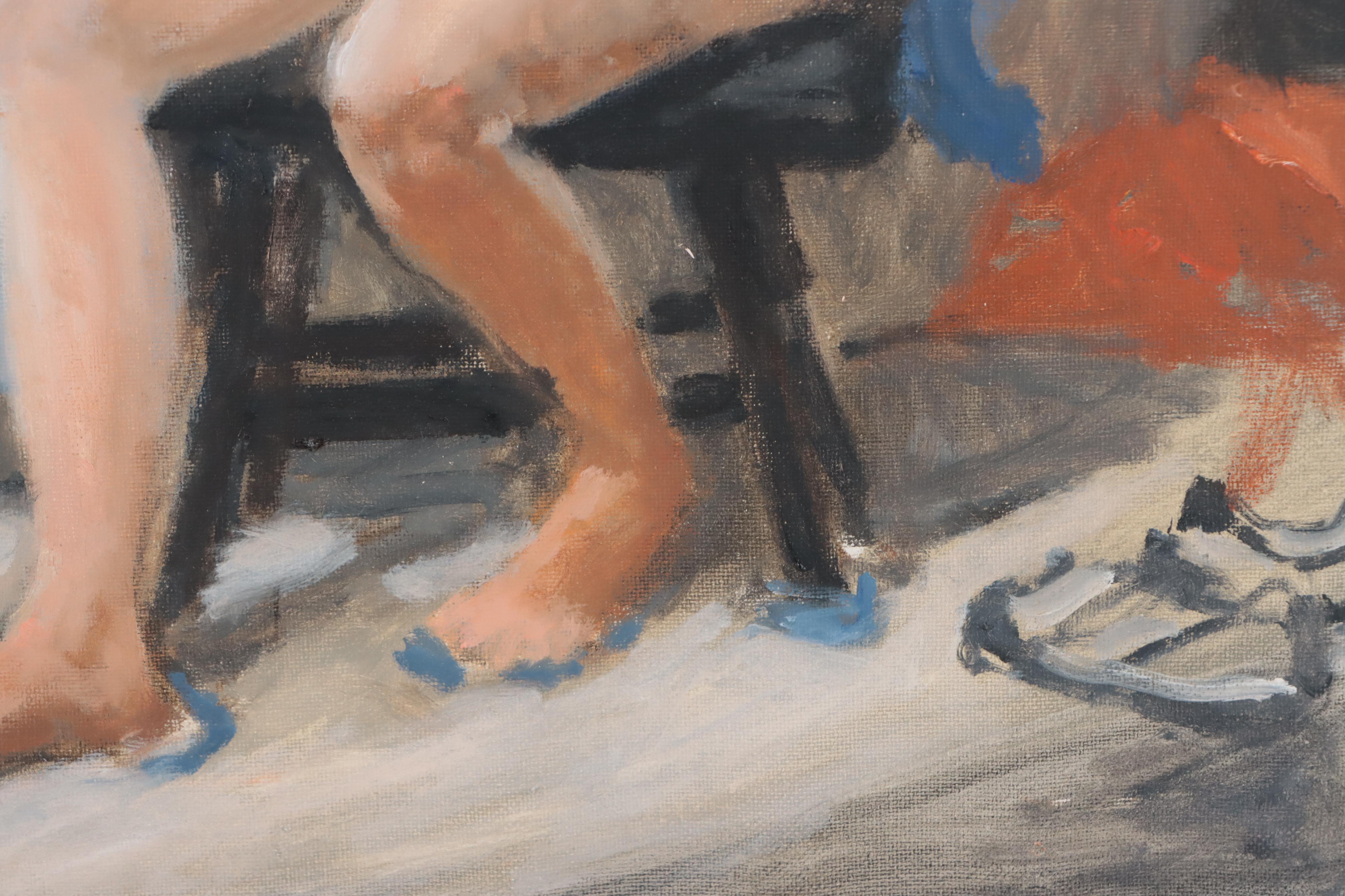 Oil Portrait of Seated Nude, Circa 2000