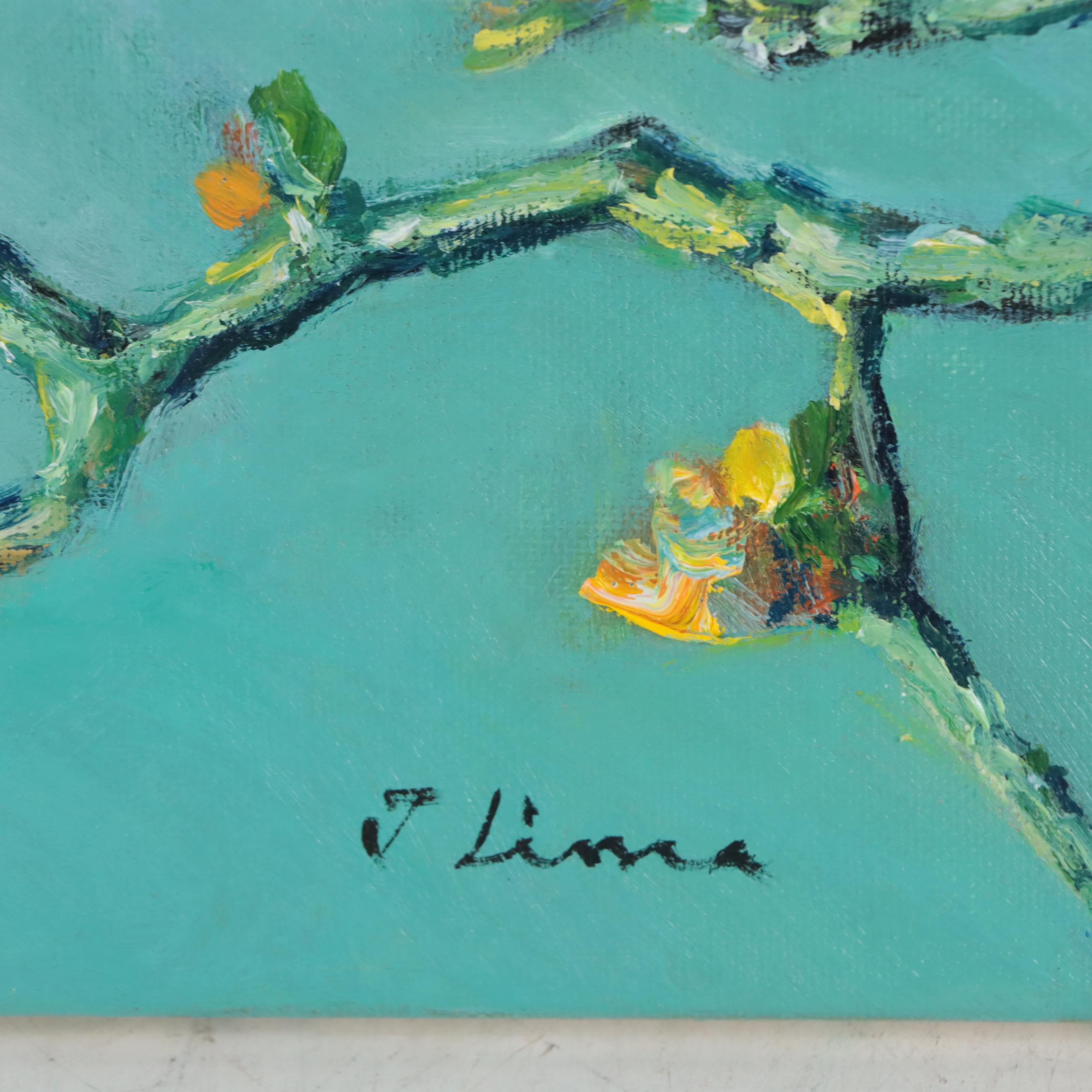 José M. Lima Oil Painting of Hummingbirds, 2023