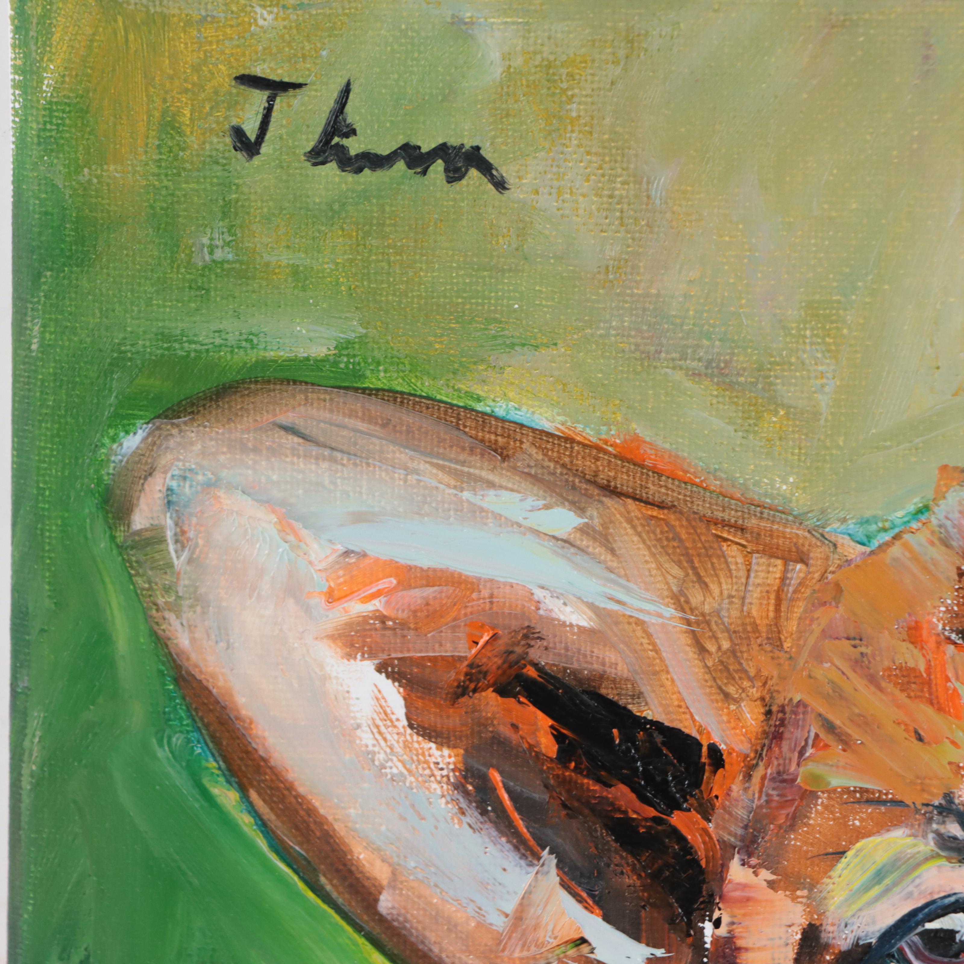 José M. Lima Oil Painting of Corgi, 2023