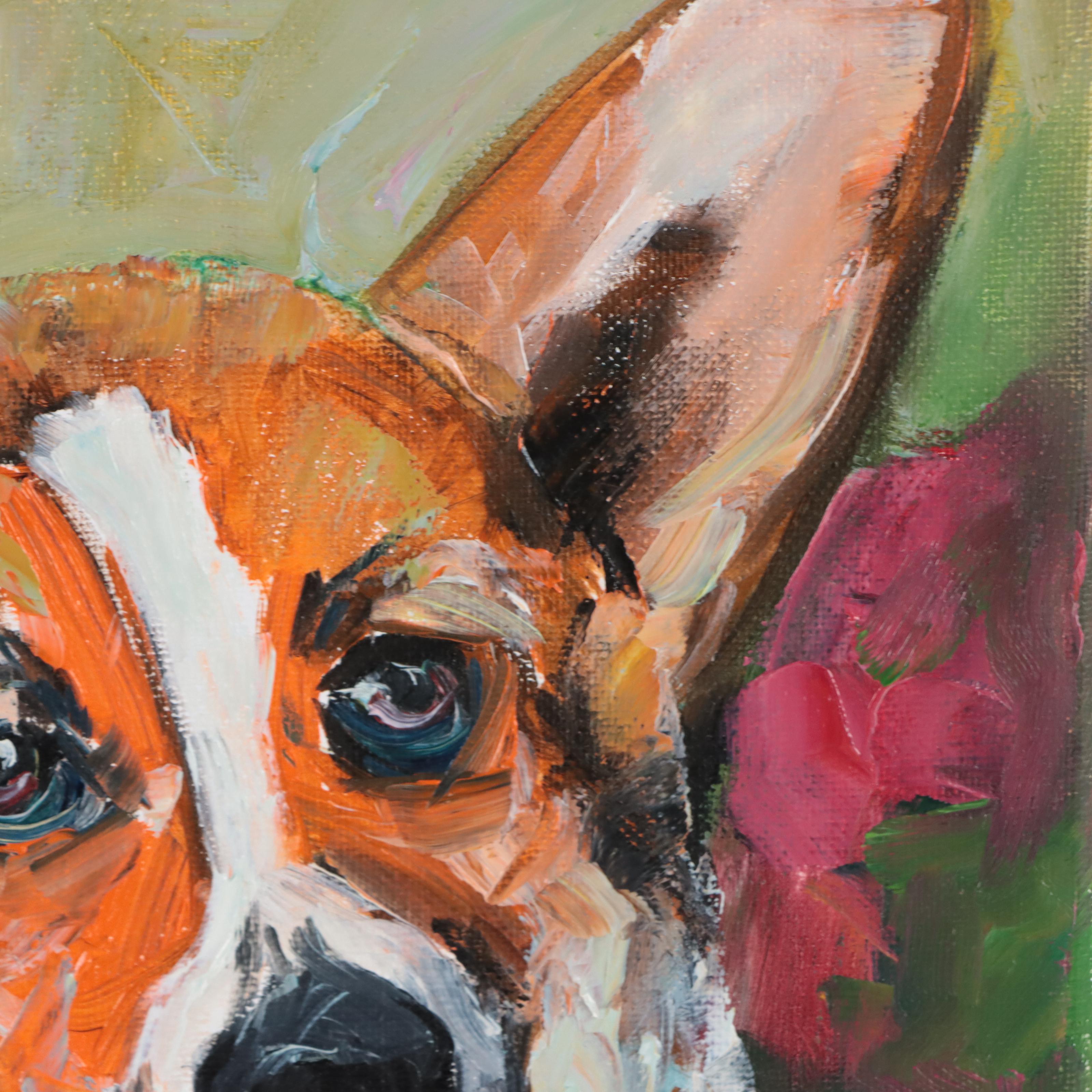 José M. Lima Oil Painting of Corgi, 2023