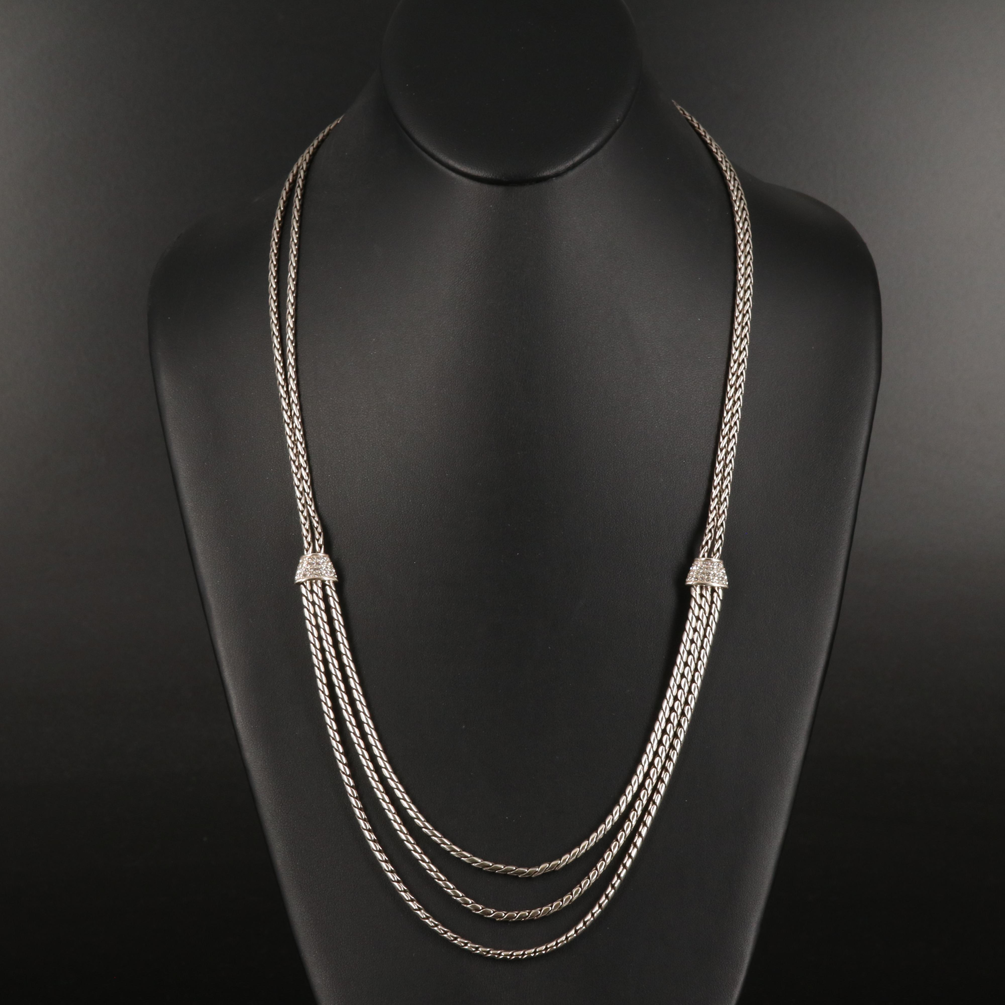 Brighton Rhinestone Triple Strand Necklace
