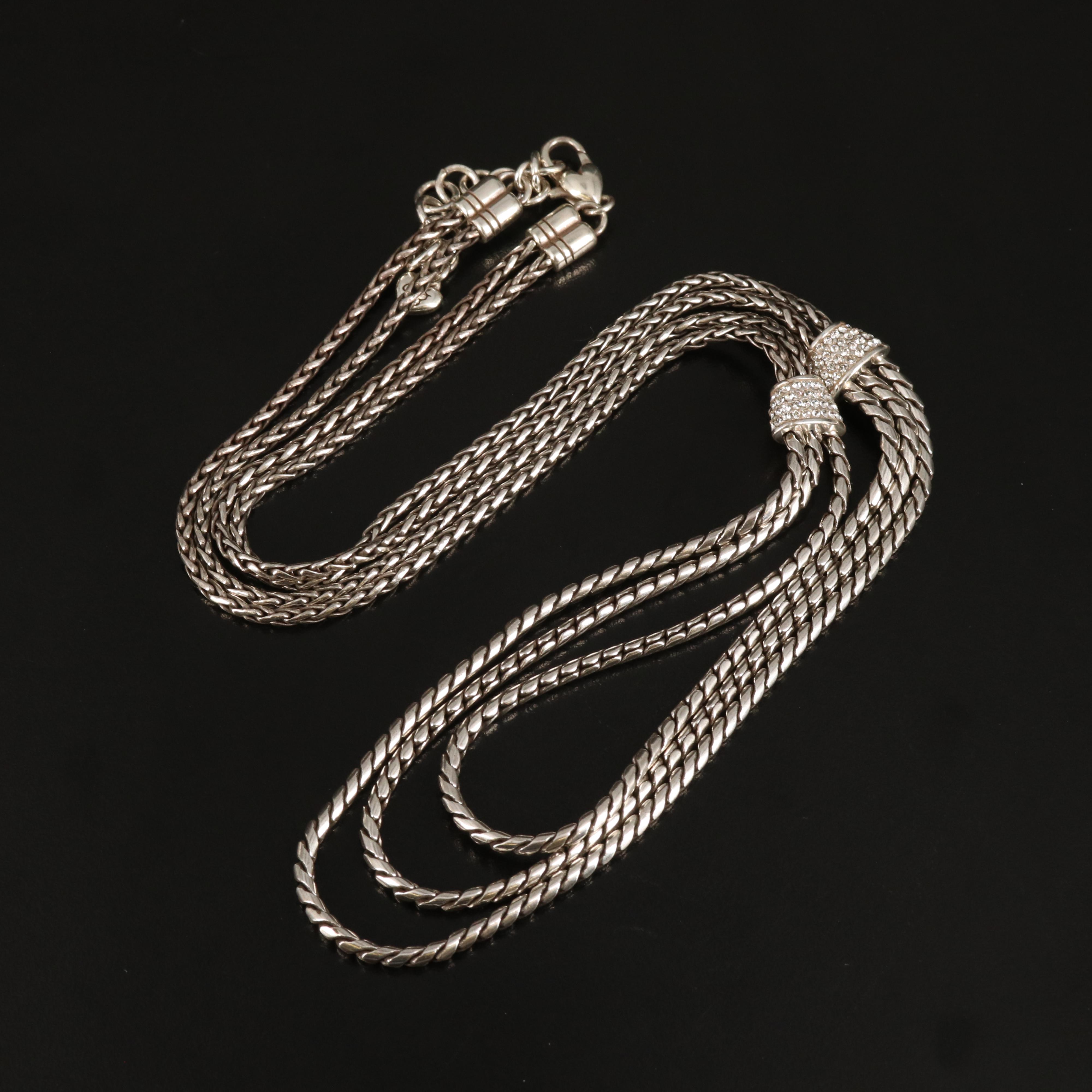 Brighton Rhinestone Triple Strand Necklace