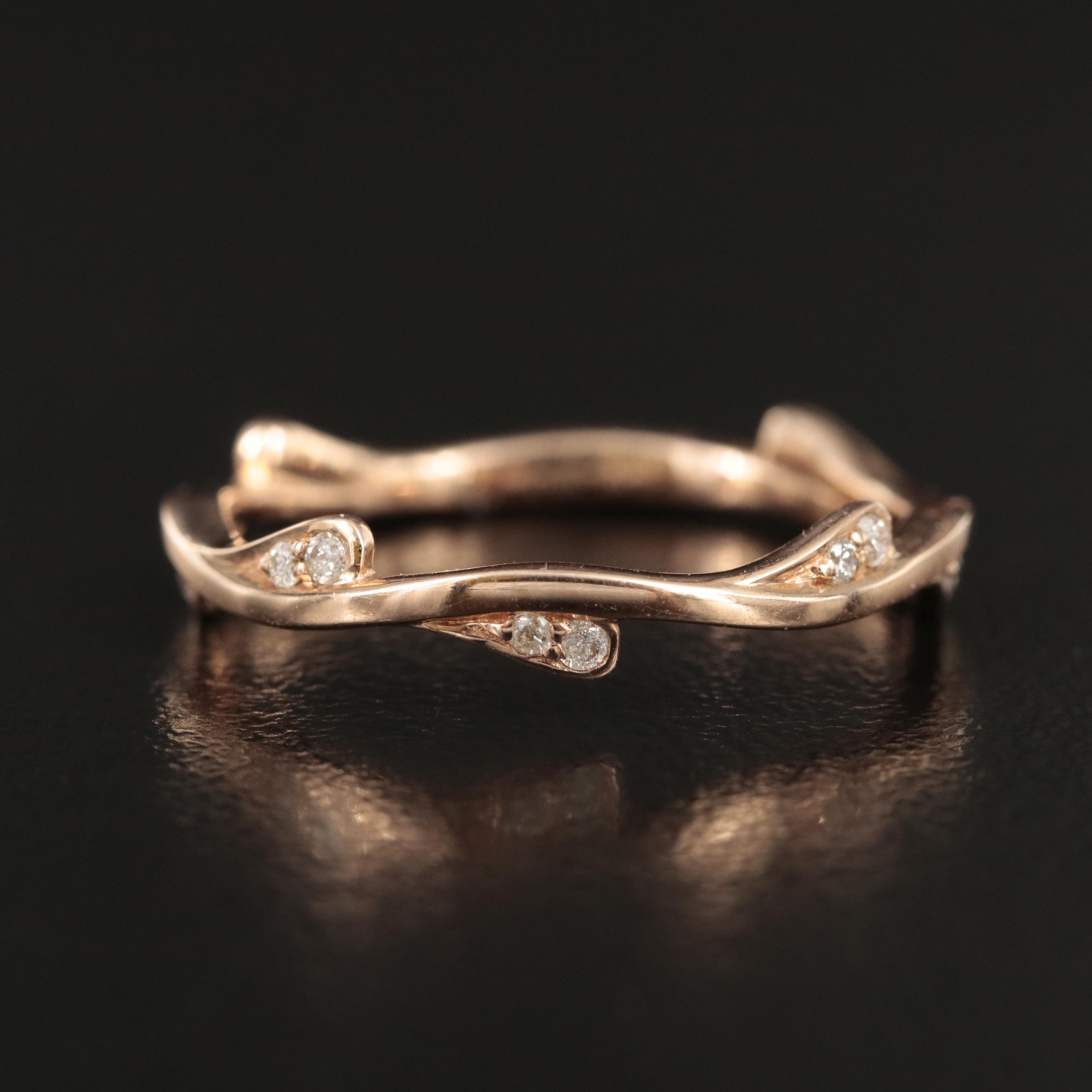 14K Rose Gold 0.10 CTW Diamond Band