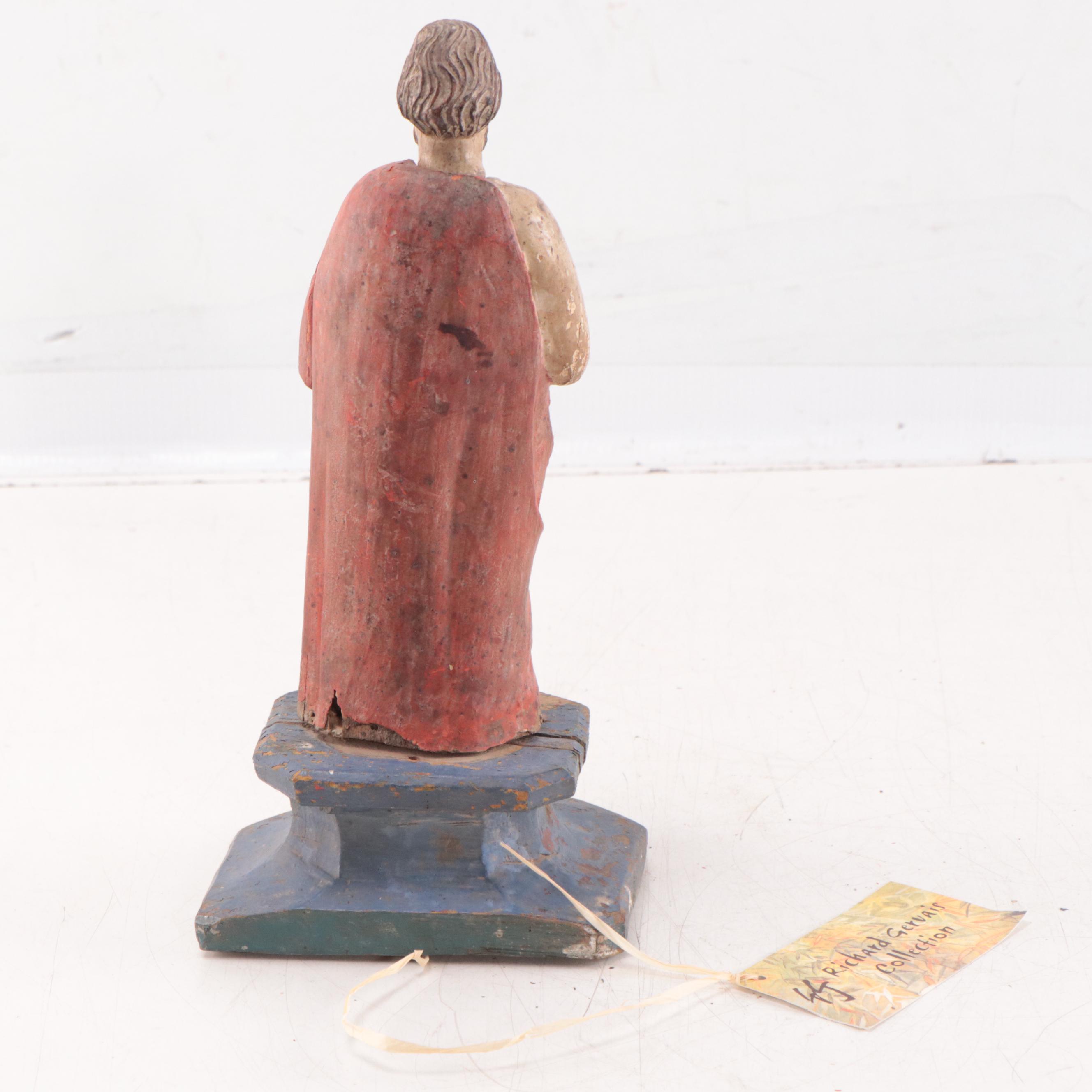 French-Vietnamese Polychromed Wooden Figure of Saint Joseph, Early 20th Century