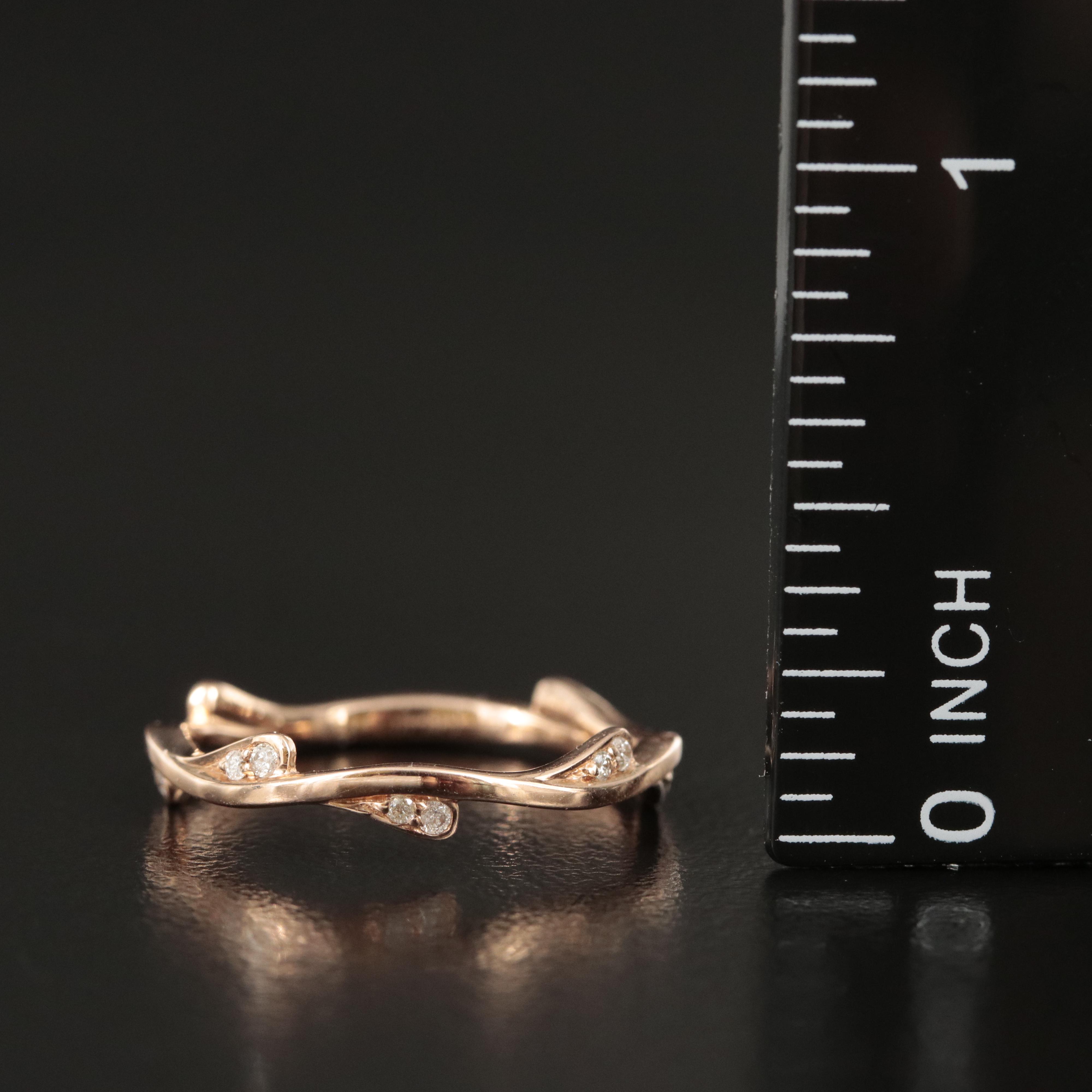 14K Rose Gold 0.10 CTW Diamond Band