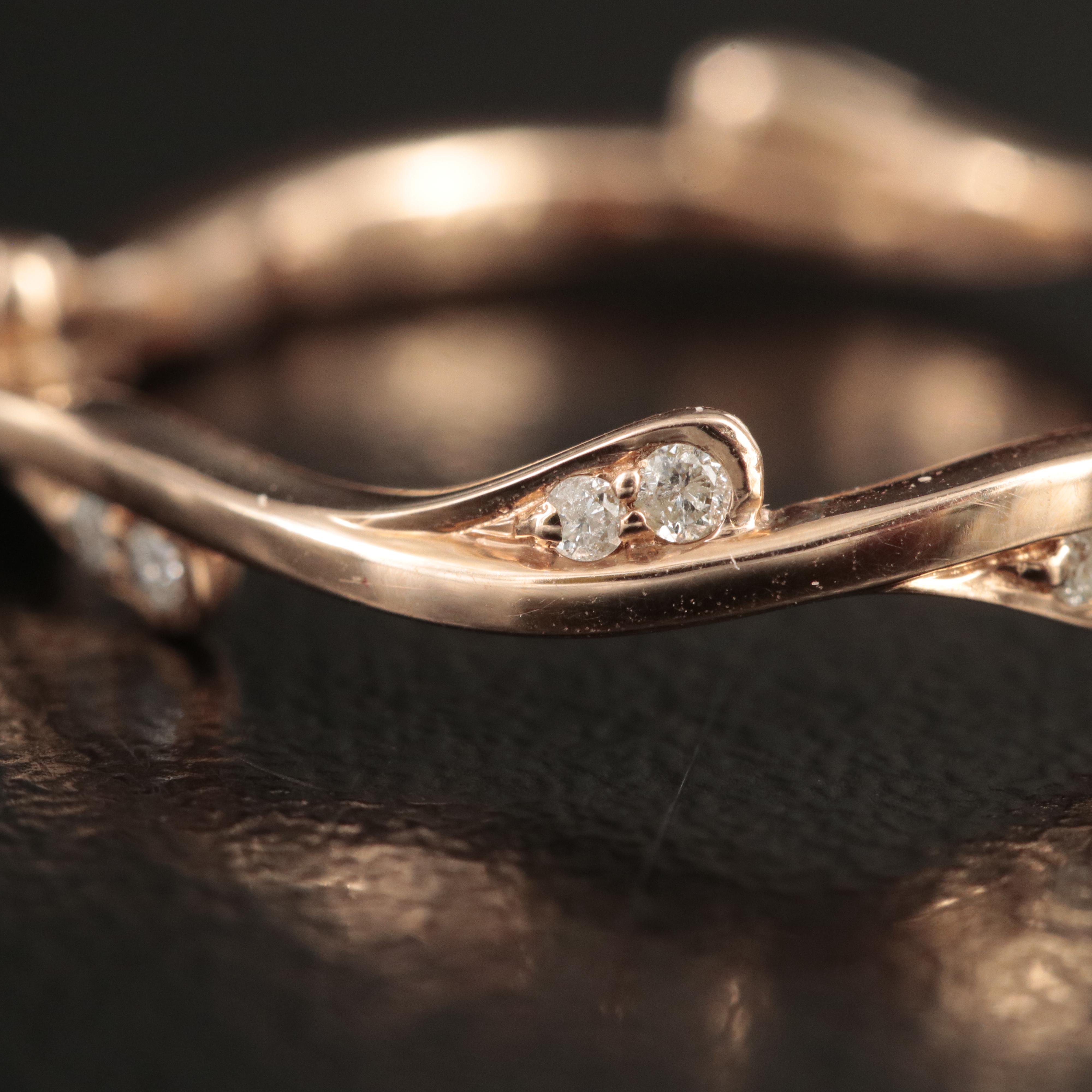 14K Rose Gold 0.10 CTW Diamond Band