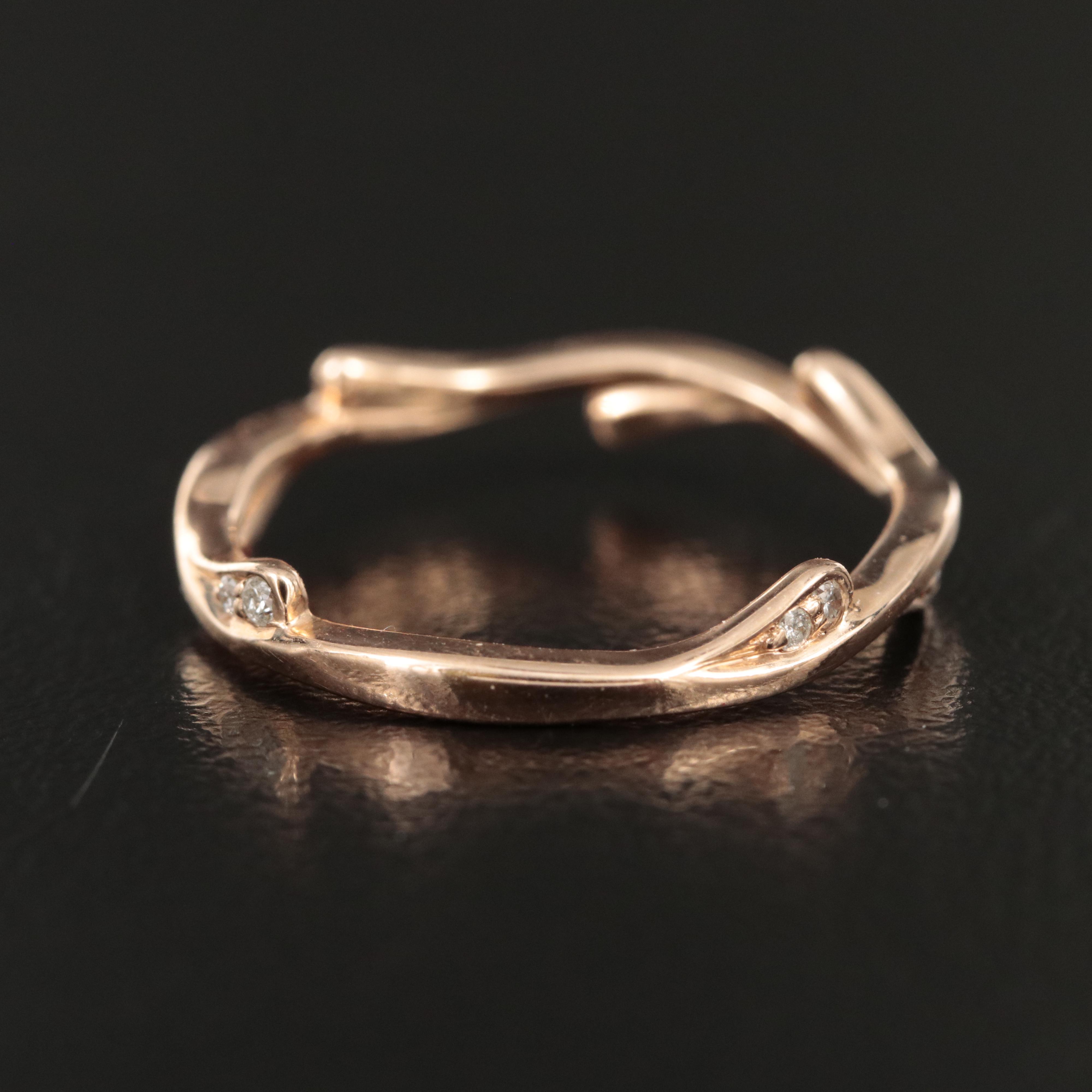 14K Rose Gold 0.10 CTW Diamond Band