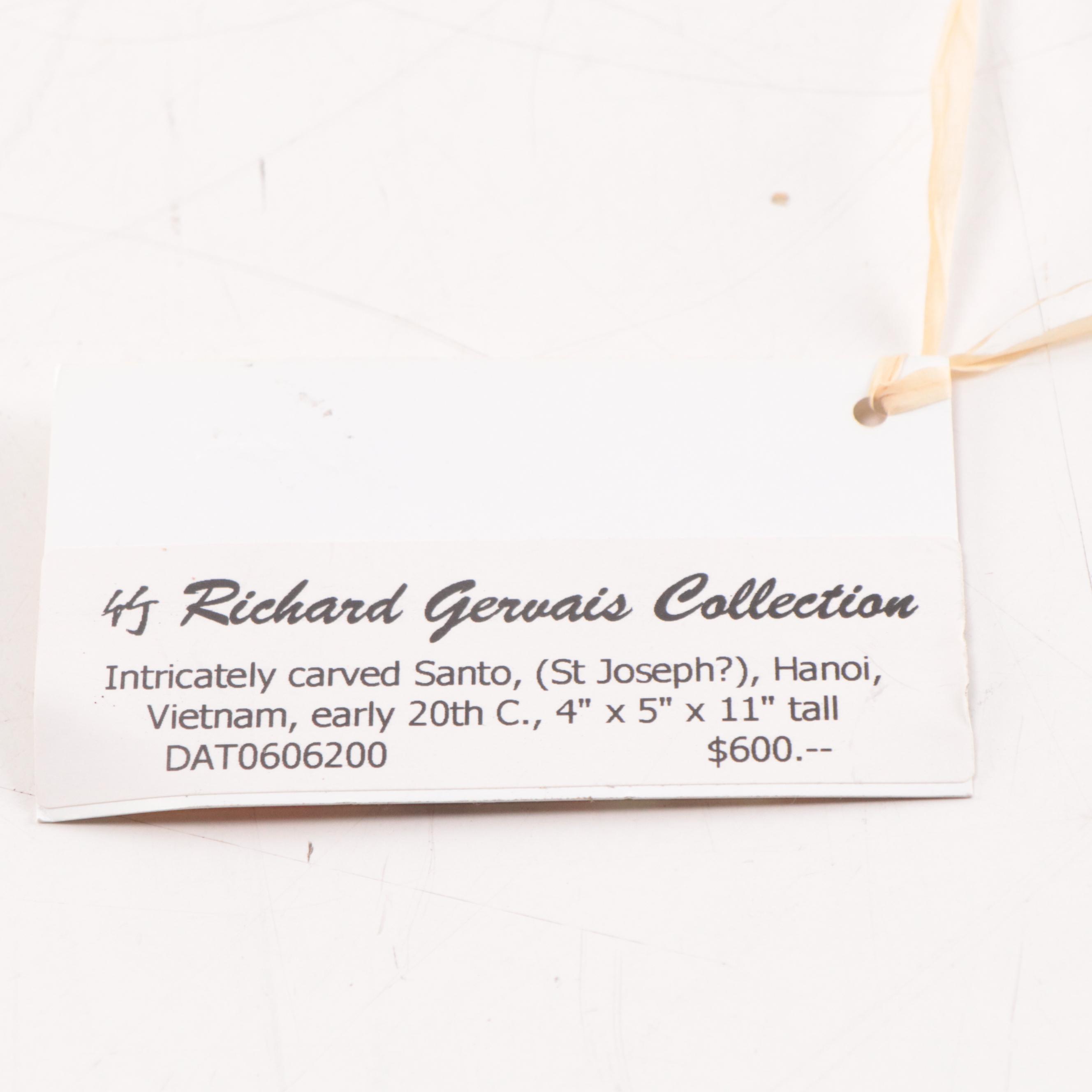 French-Vietnamese Polychromed Wooden Figure of Saint Joseph, Early 20th Century