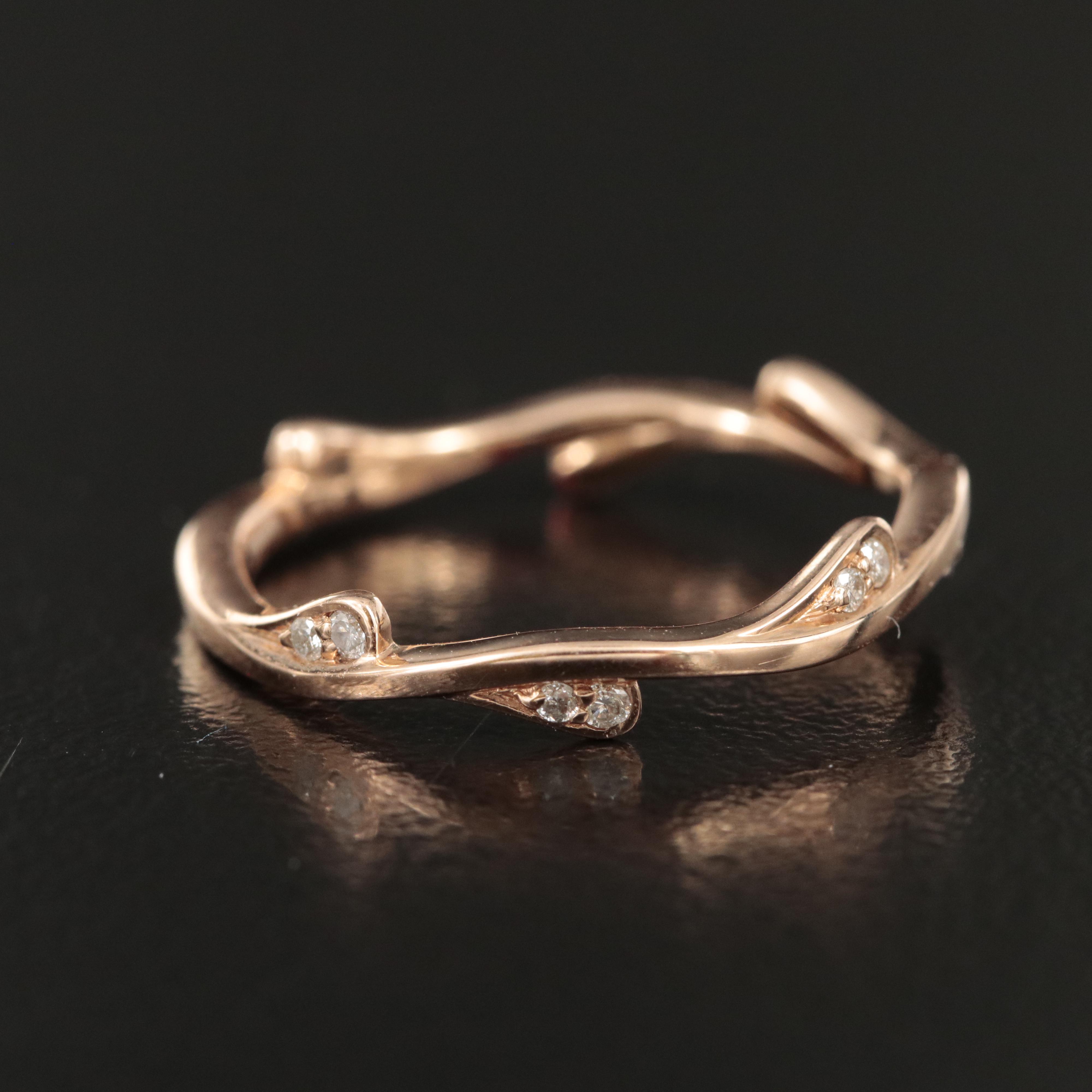 14K Rose Gold 0.10 CTW Diamond Band