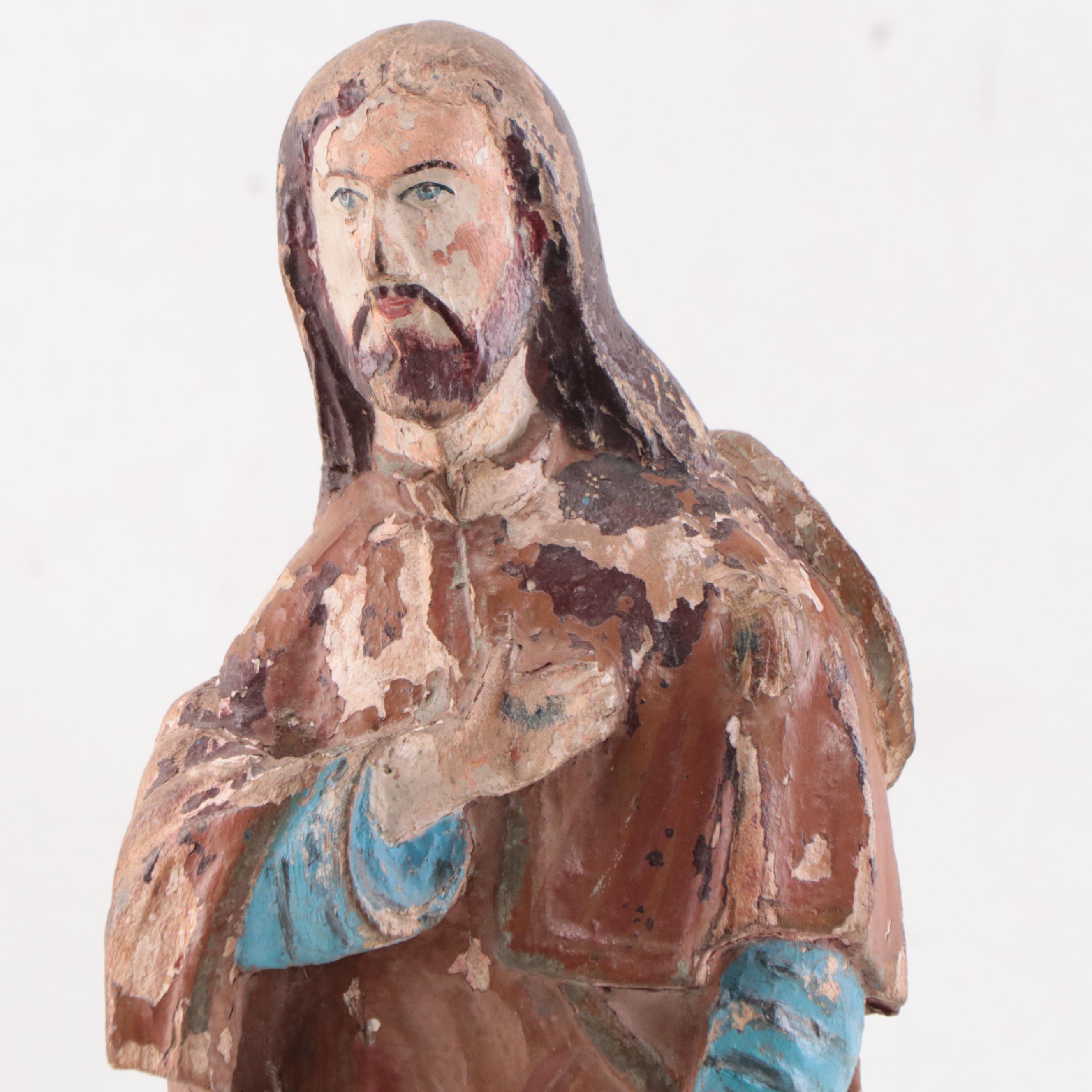 Filipino Painted Wood St. Roch Figure, Late 19th Century